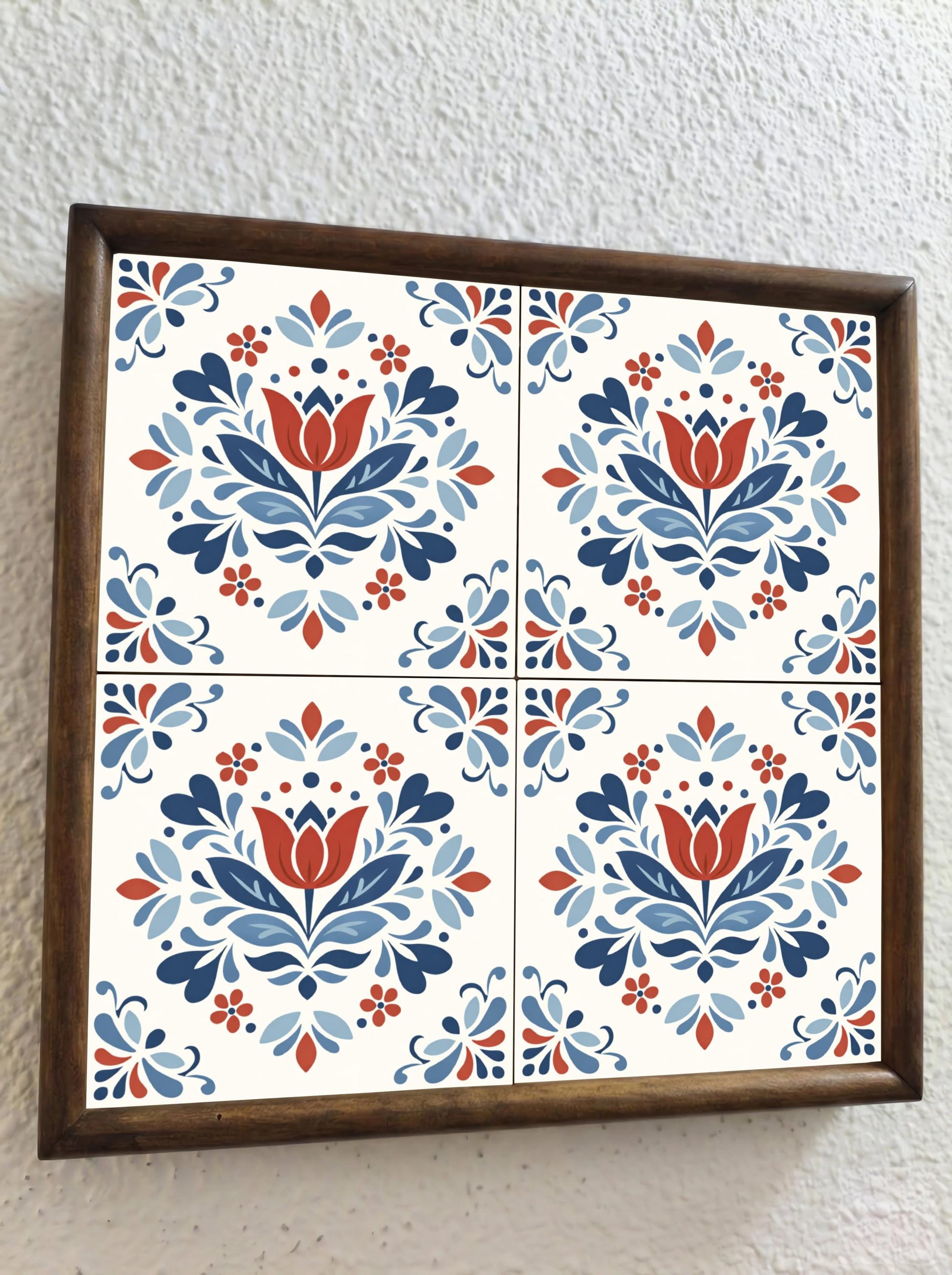 Ceramic Tile Utrecht Tulip — Holland Blue Pottery Style