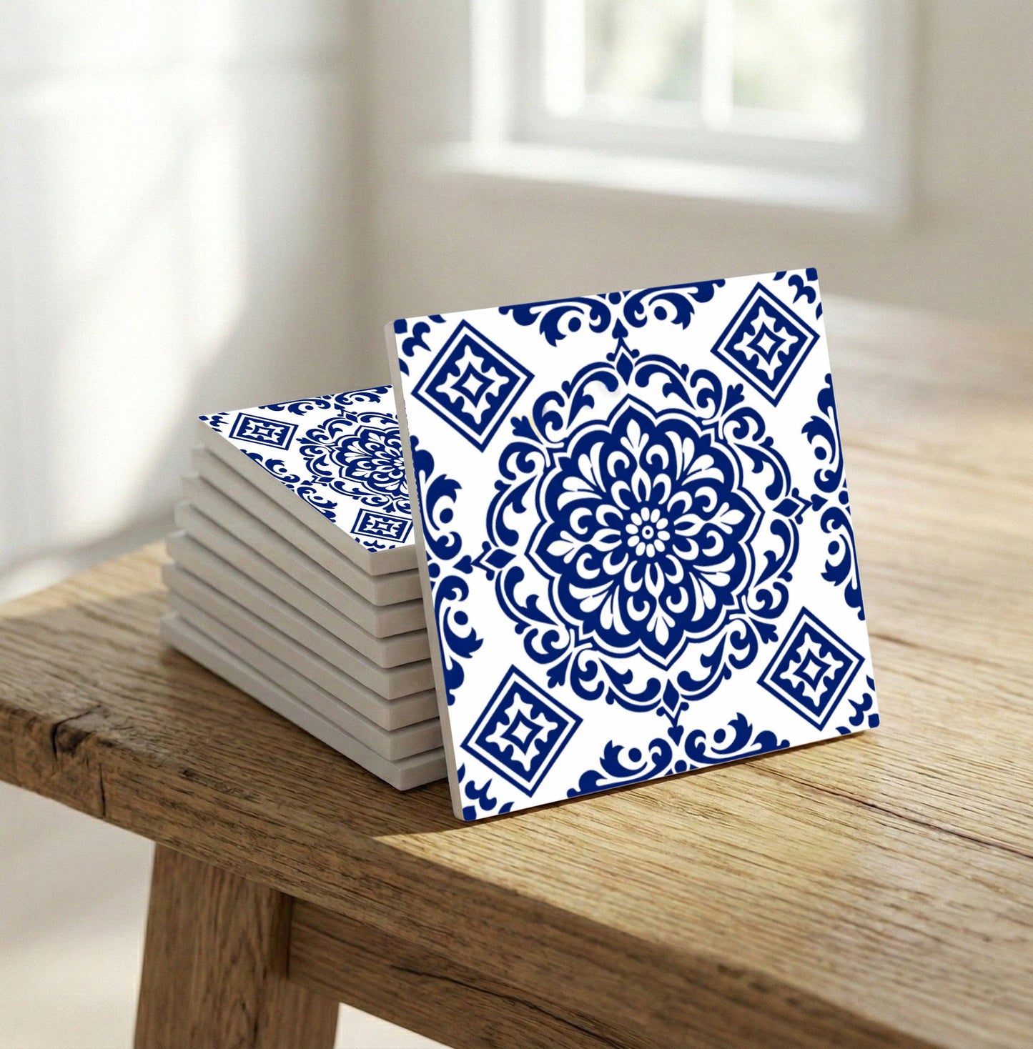 Azulejo Seville Médaillon Bleu — Style Andalou