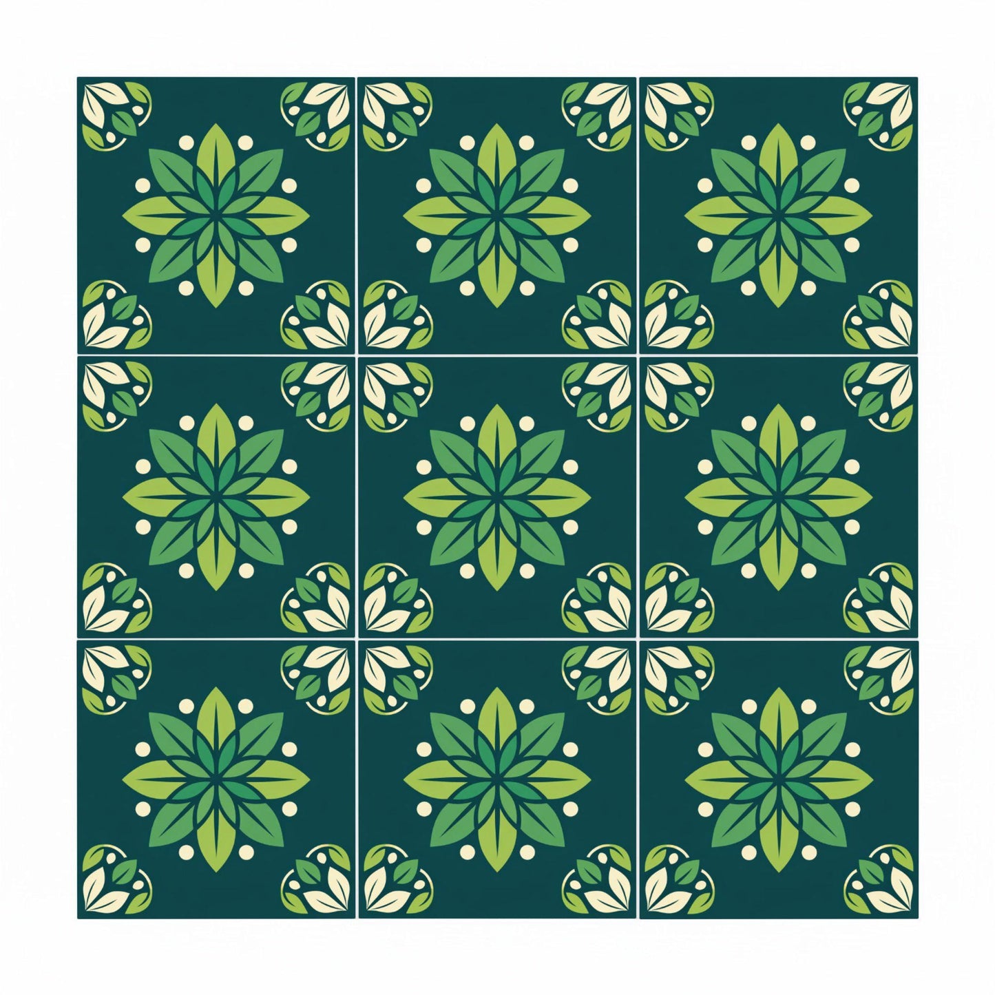 Azulejo Emerald botánico