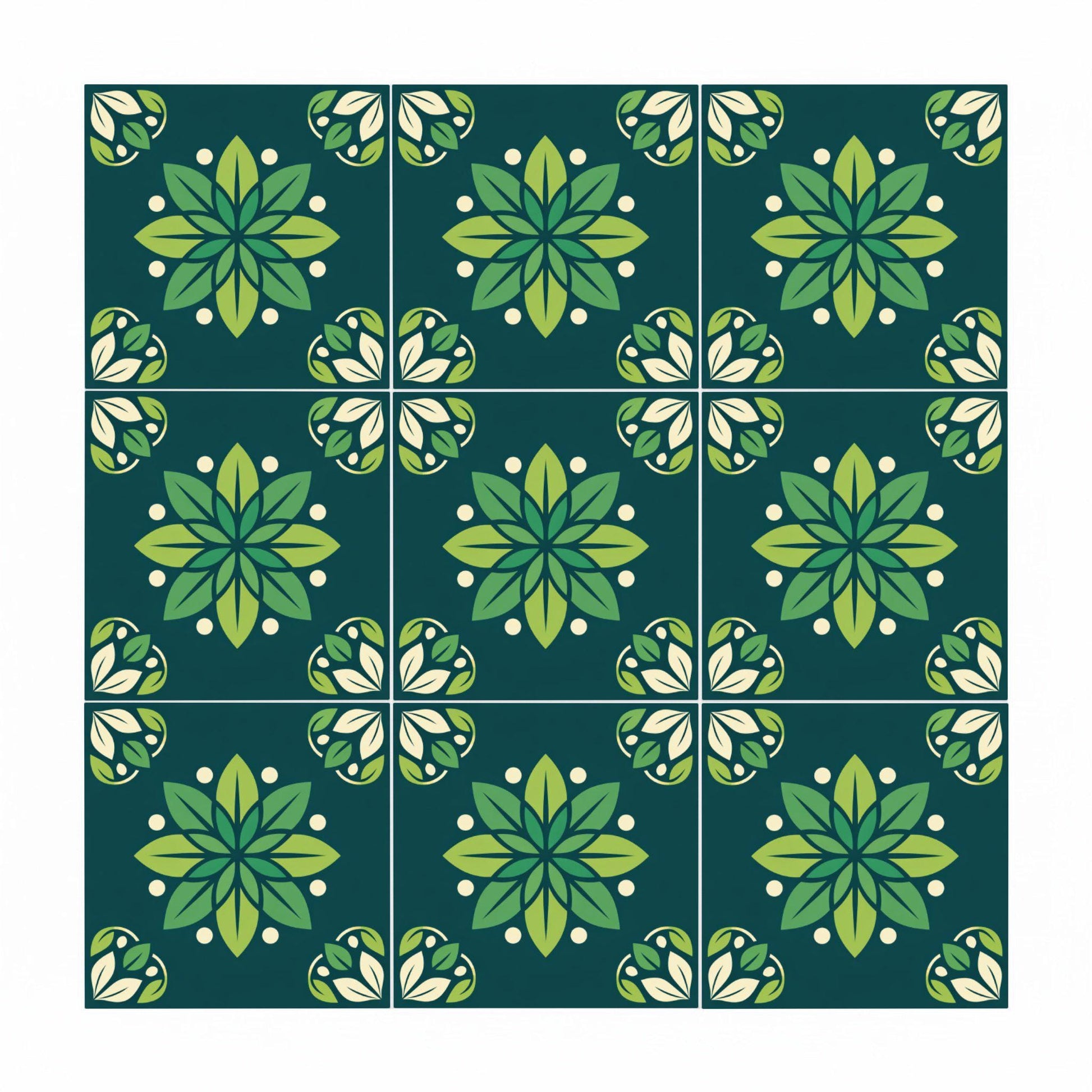 Azulejo Emerald botánico