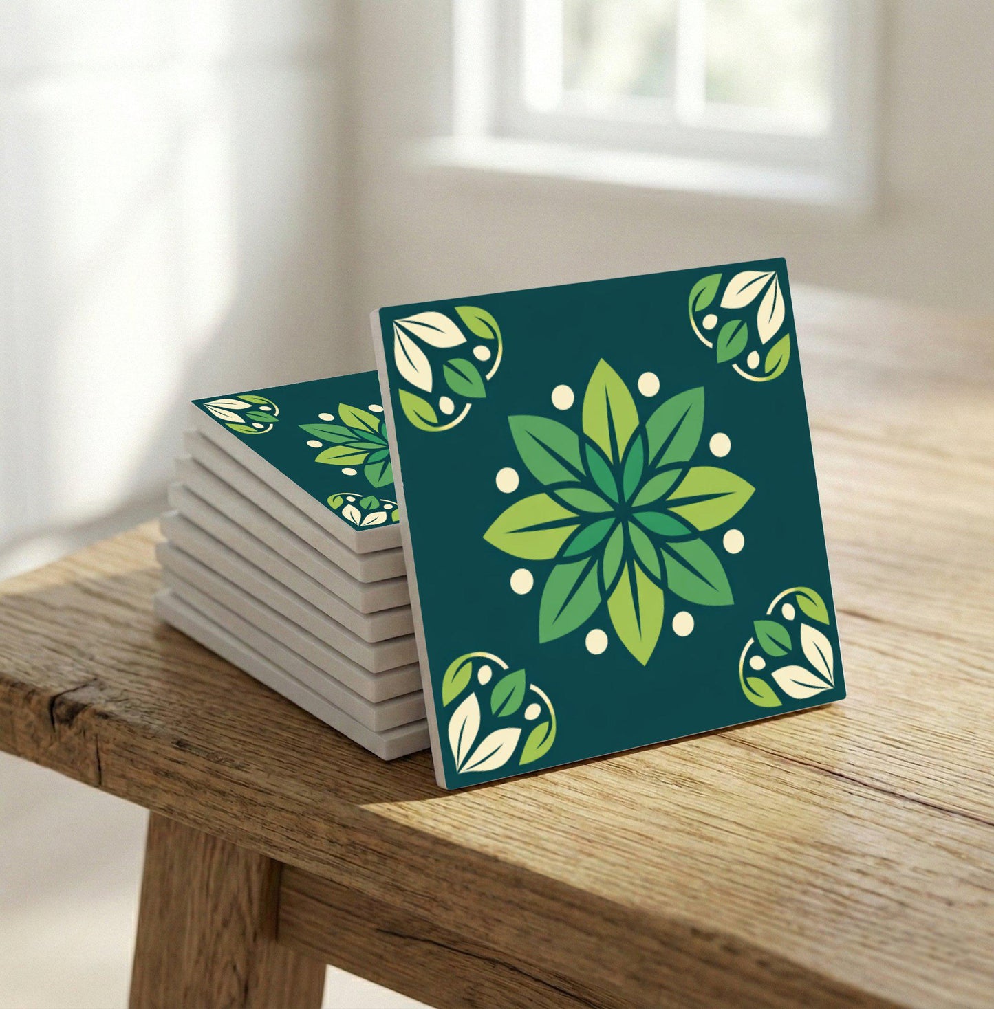 Azulejo Emerald botánico
