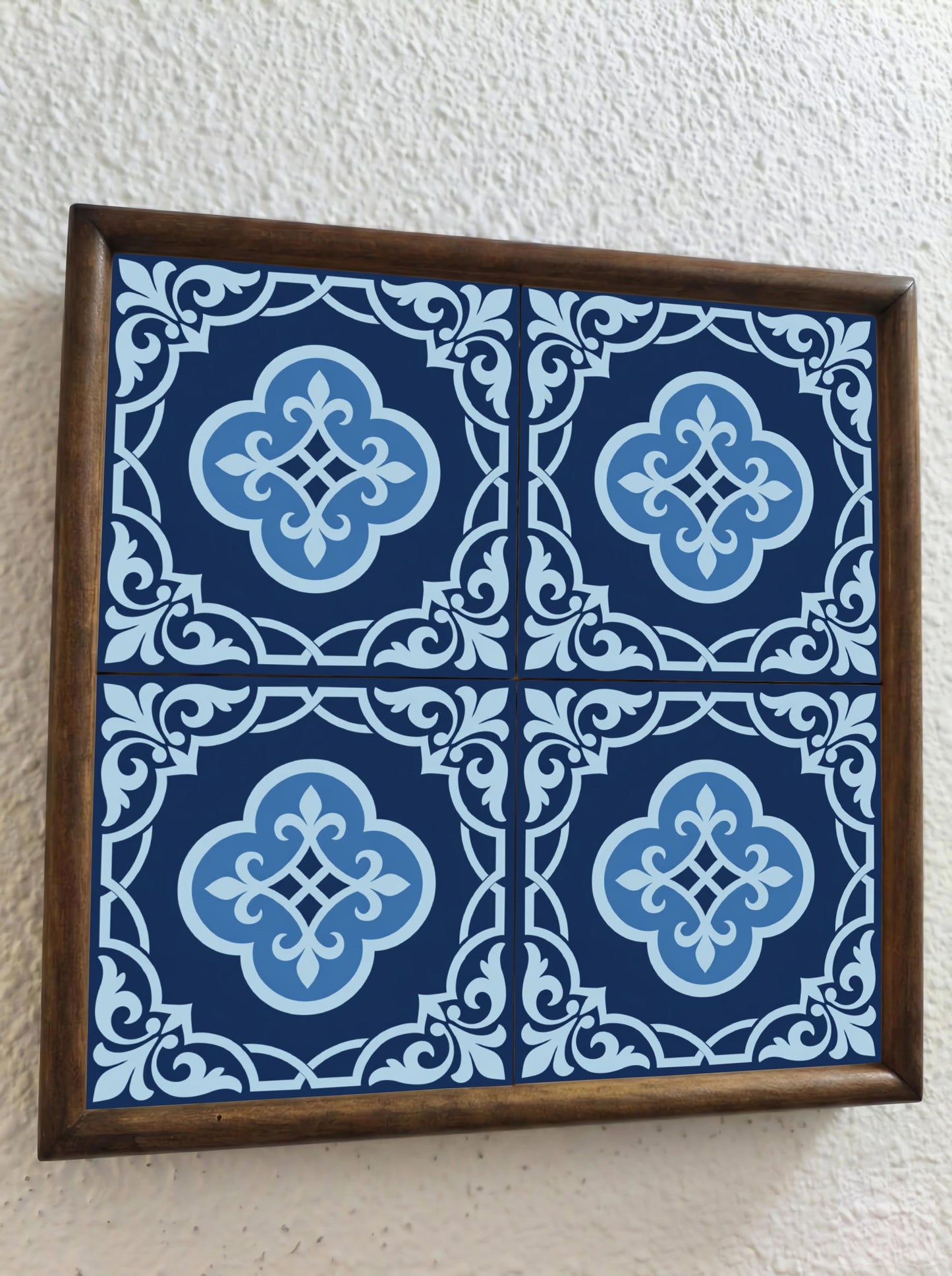 Powder Bleu Ornemental · Carreau Mural — Ornement Style Vintage