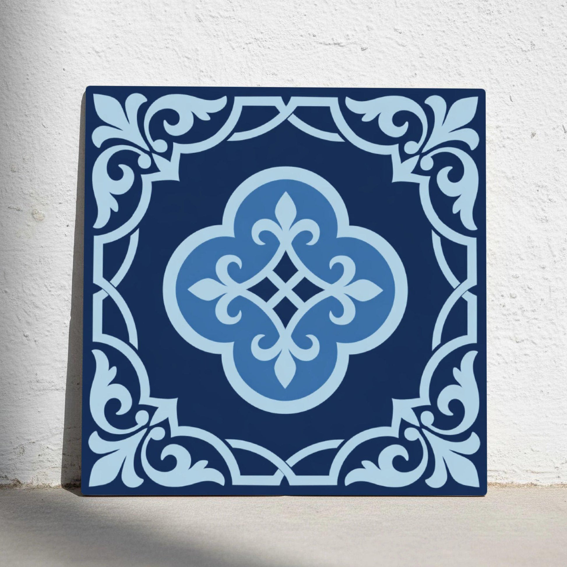 Powder Bleu Ornemental · Carreau Mural — Ornement Style Vintage