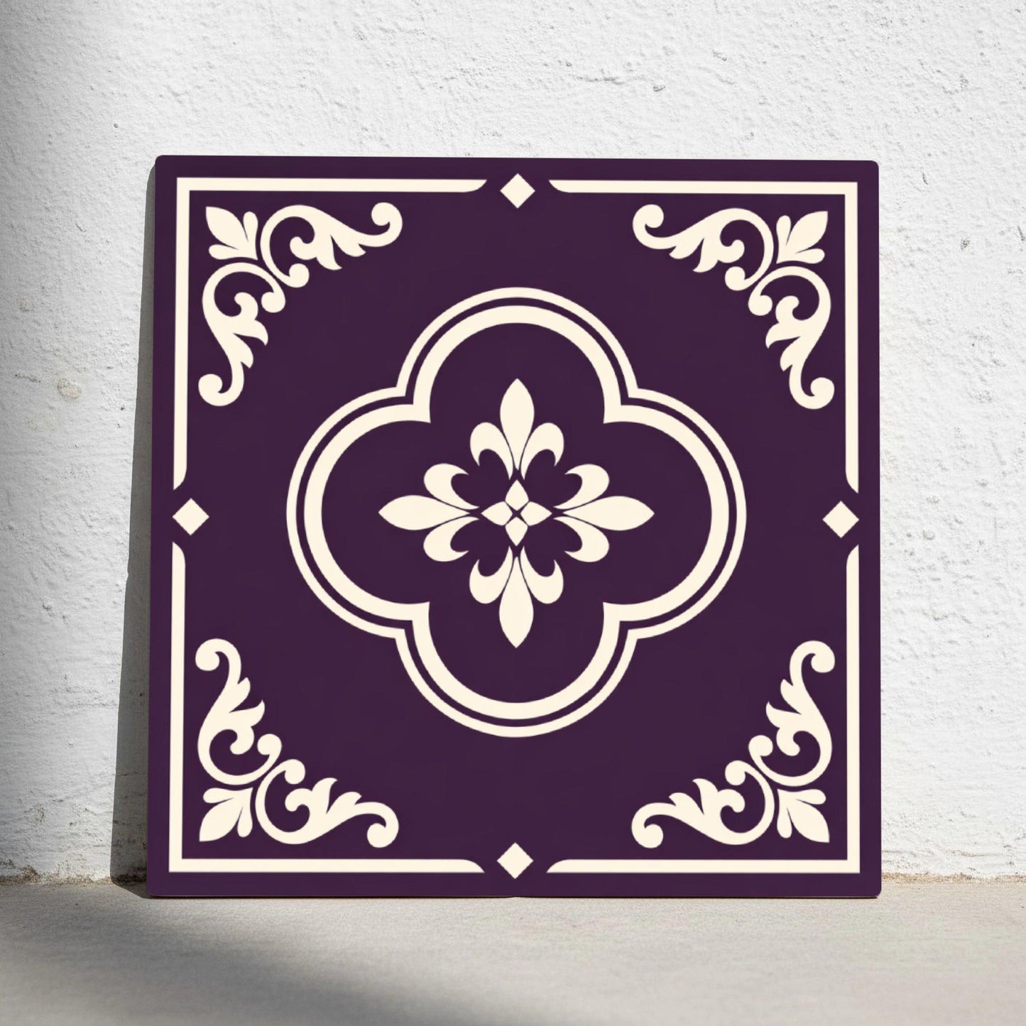 Azulejo Aubergine Purple ornamental
