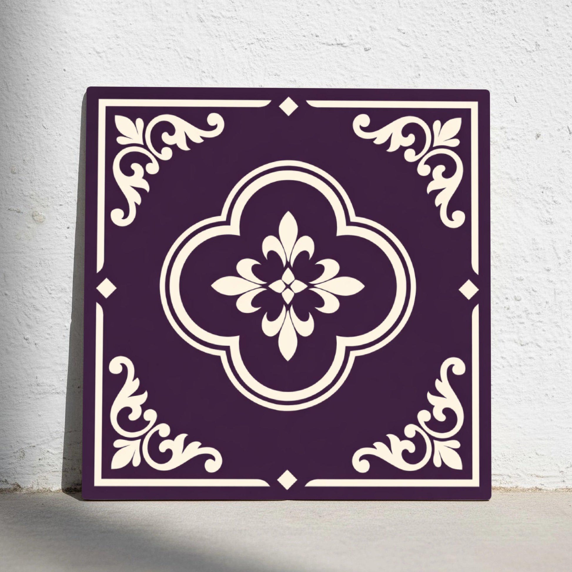 Azulejo Aubergine Purple ornamental