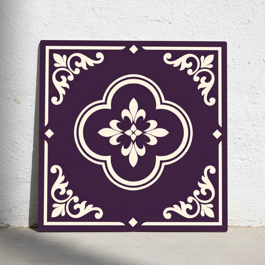 Azulejo Aubergine Purple ornamental