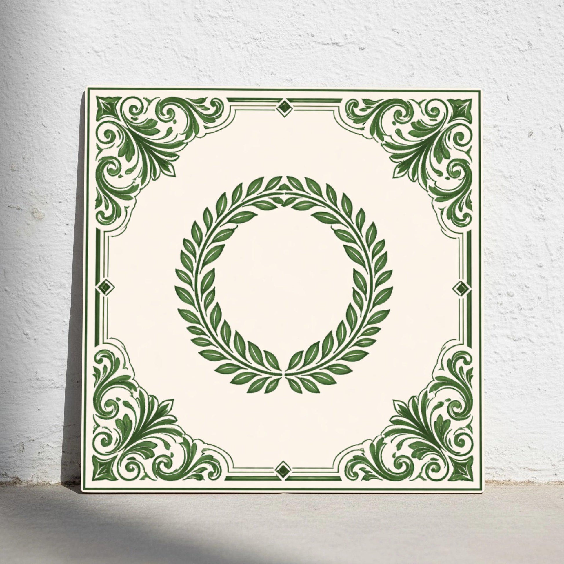 Carreau Rhodes Couronne de Laurier · Décor Nature