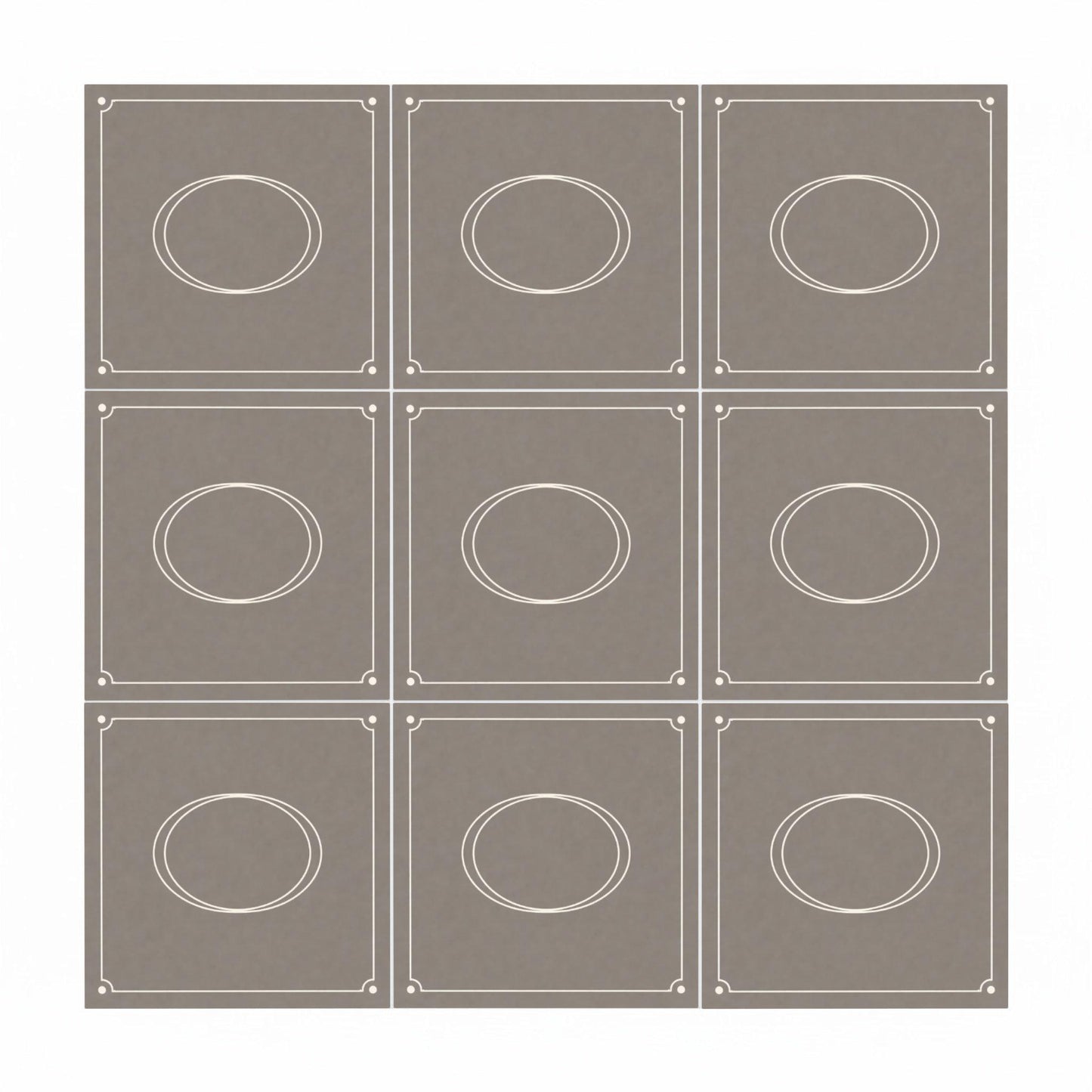 Taupe Architectural Frame · Ceramic Wall Tile — Classic Decorative Pattern