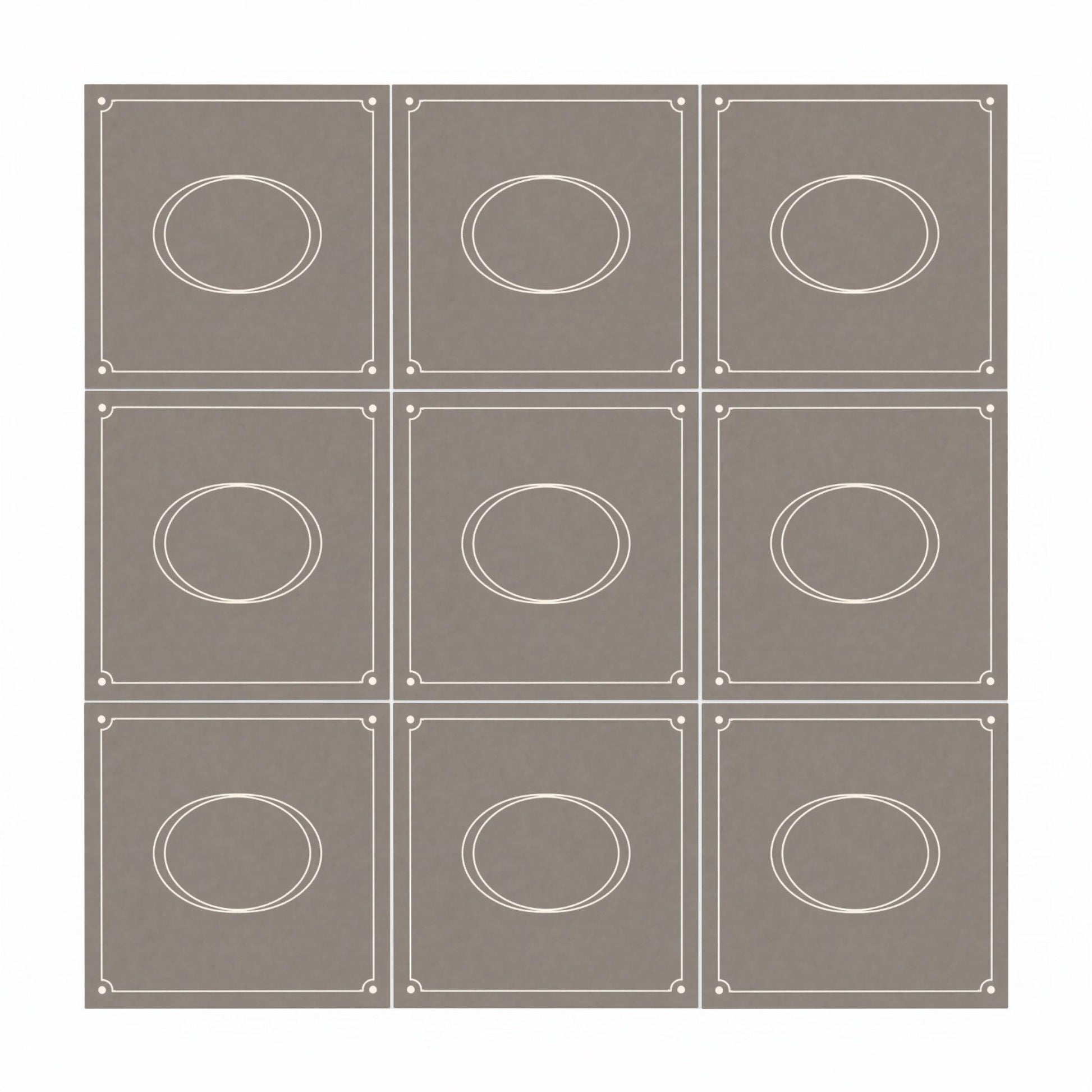 Taupe Architectural Frame · Ceramic Wall Tile — Classic Decorative Pattern