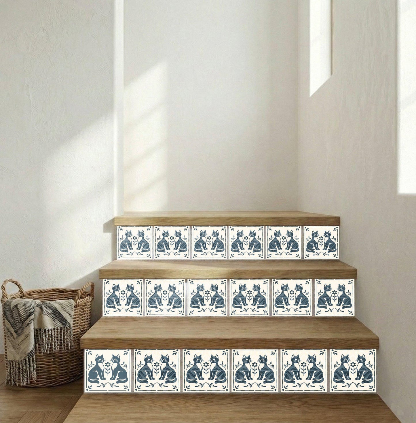 Cute Folk Cat — Classic Decorative Pattern Ceramic Tile