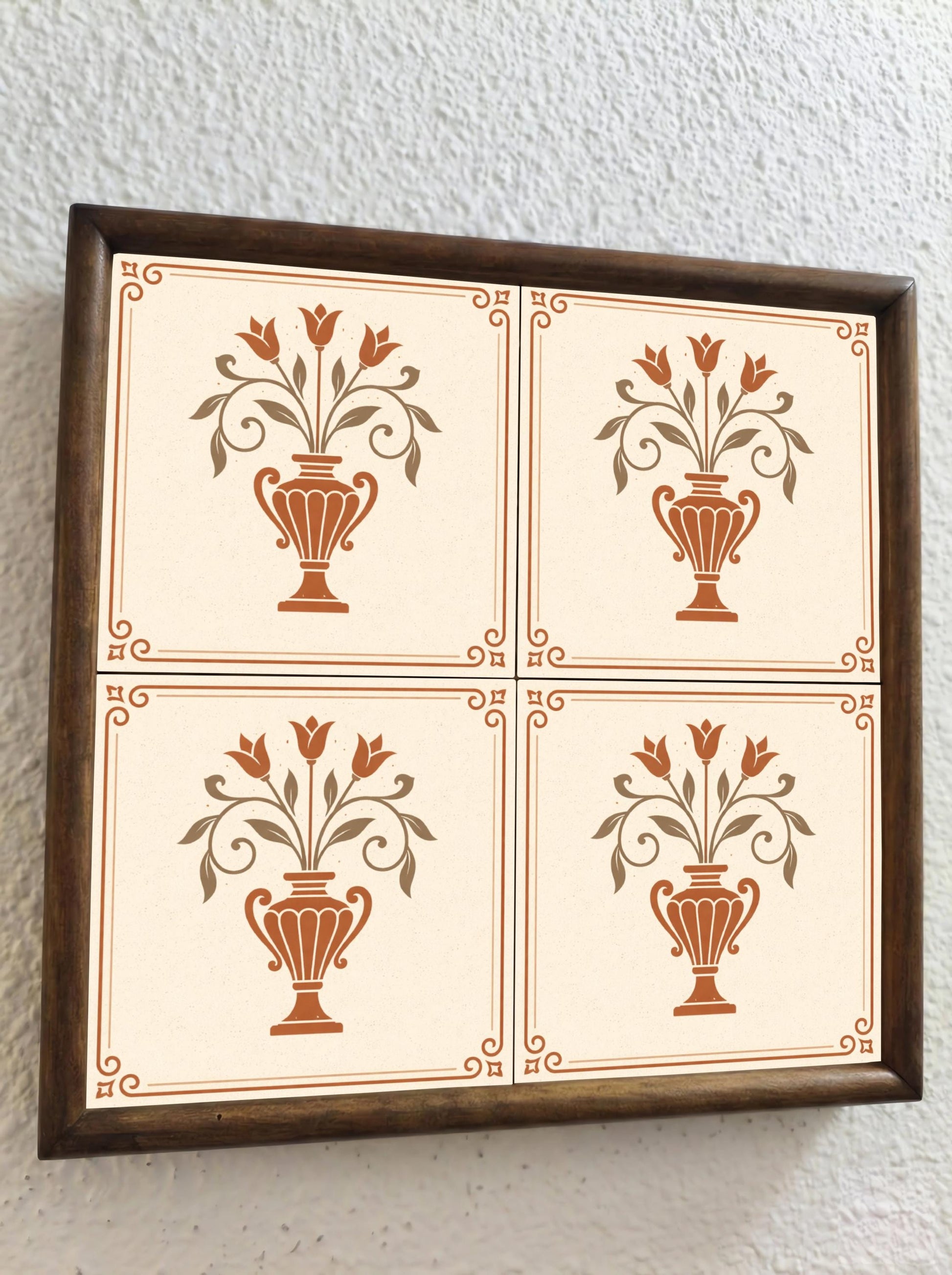 Vase Mediterranean — Garden-Inspired Pattern Ceramic Tile