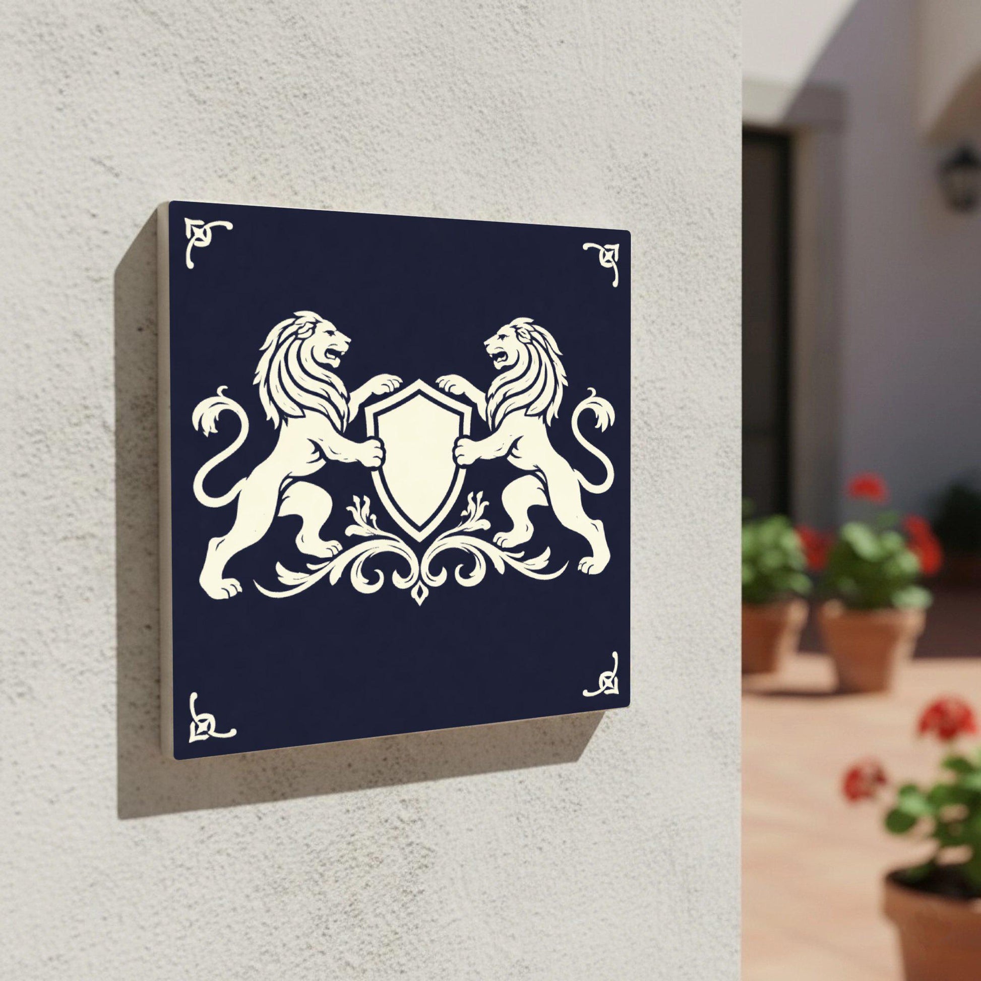 Edinburgh Heraldic Lion · Ceramic Wall Tile — Contemporary Geometric Décor