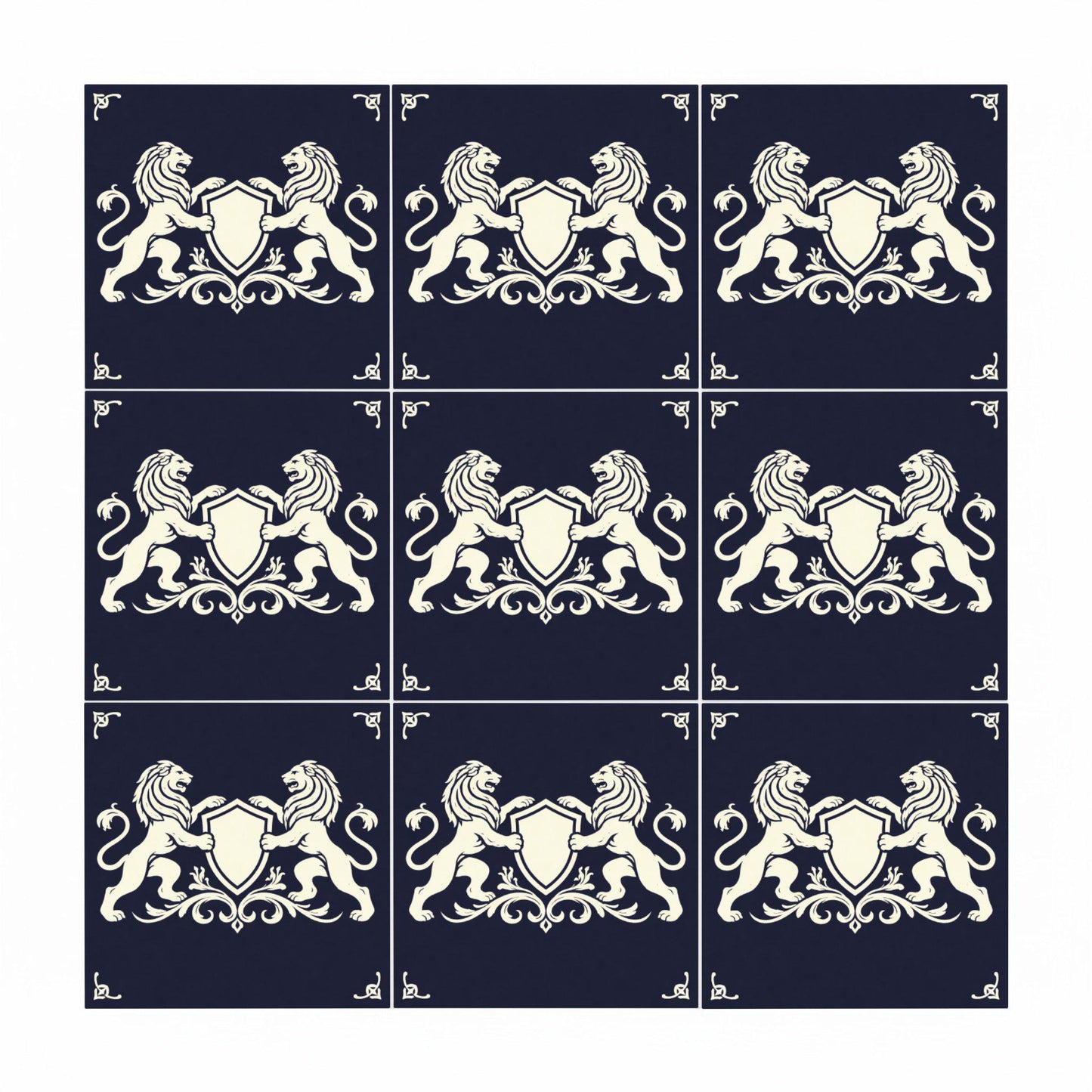 Edinburgh Heraldic Lion · Ceramic Wall Tile — Contemporary Geometric Décor