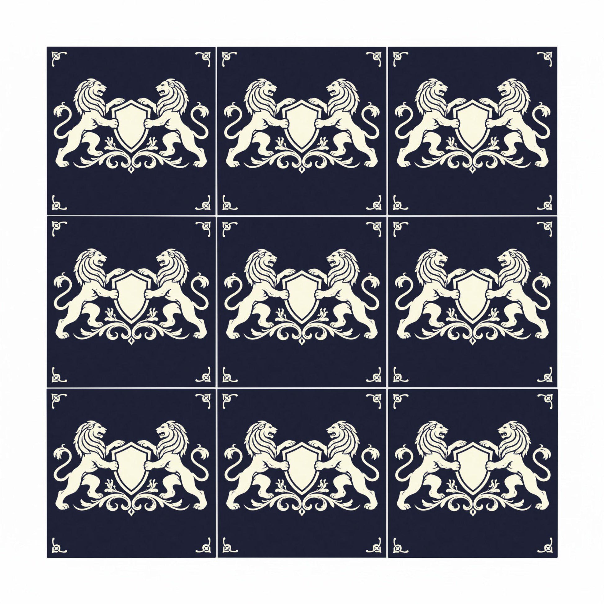 Edinburgh Heraldic Lion · Ceramic Wall Tile — Contemporary Geometric Décor