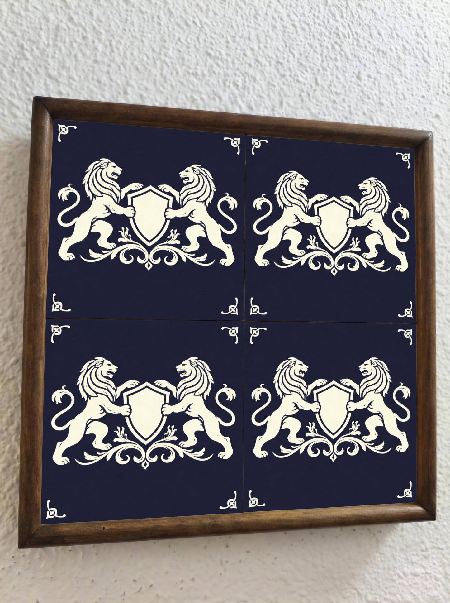 Edinburgh Heraldic Lion · Ceramic Wall Tile — Contemporary Geometric Décor