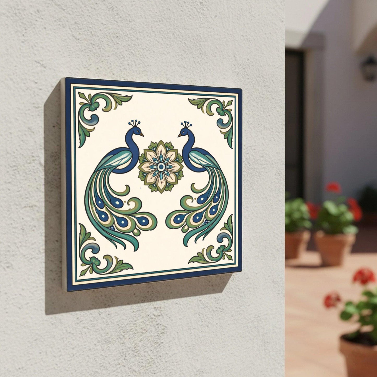Azulejo Jaipur indio real pavo real