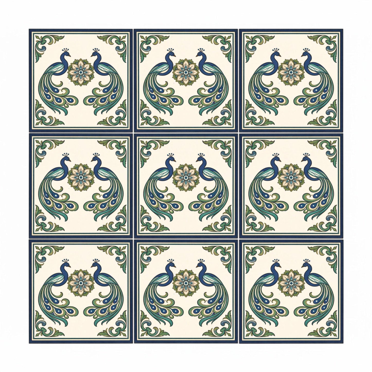 Azulejo Jaipur indio real pavo real
