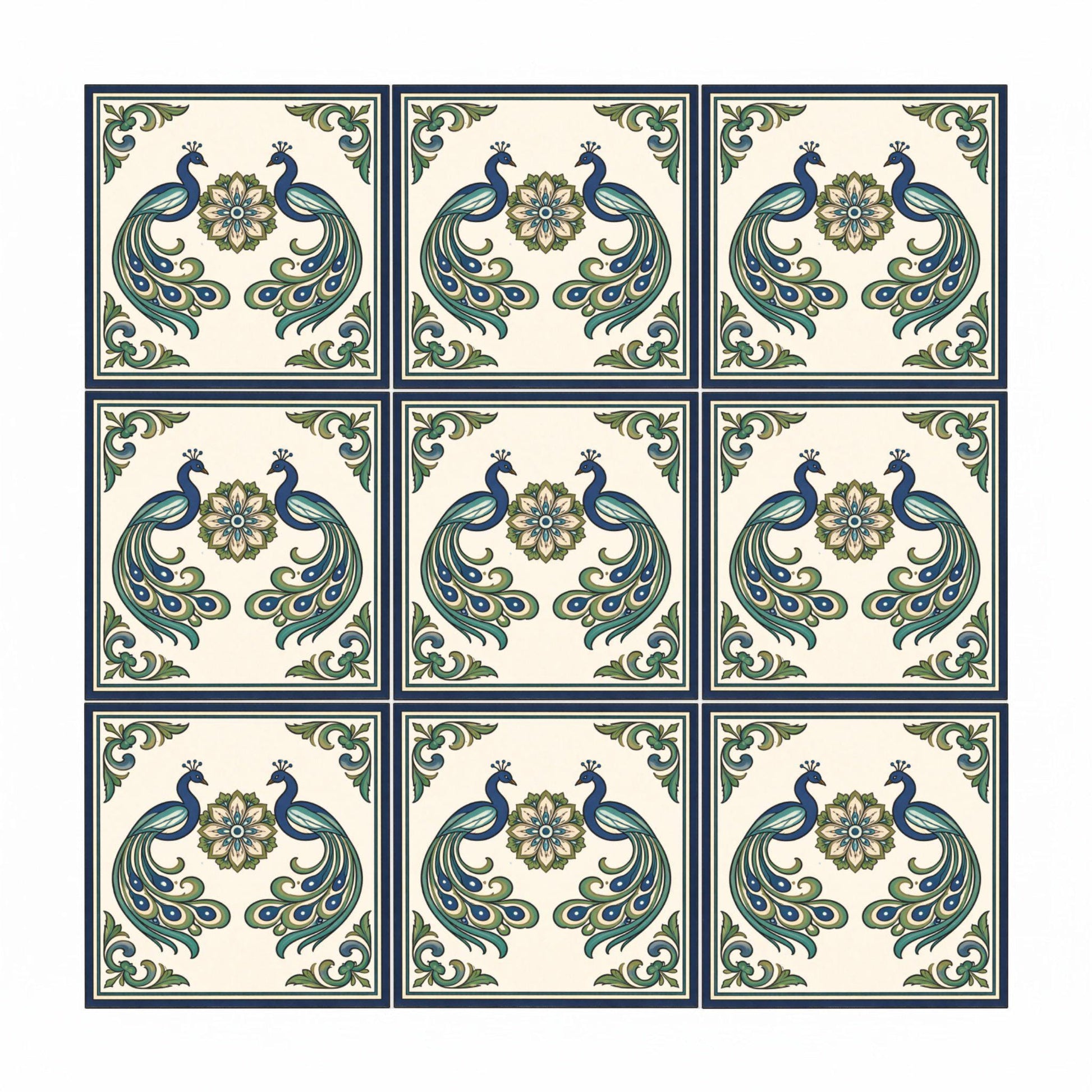 Azulejo Jaipur indio real pavo real
