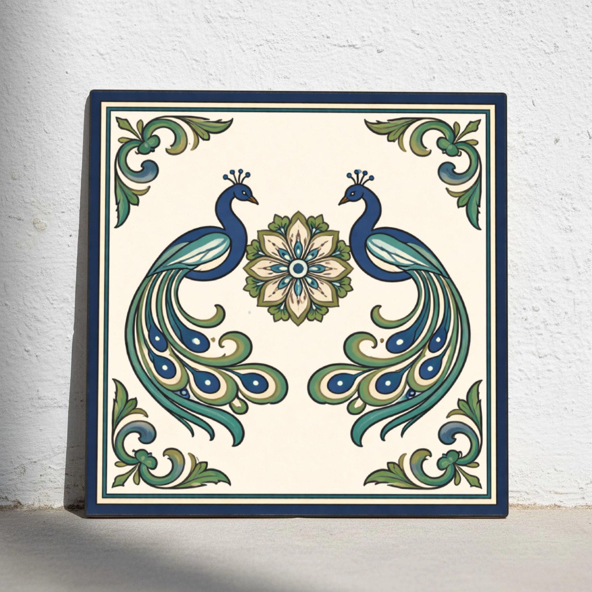Azulejo Jaipur indio real pavo real