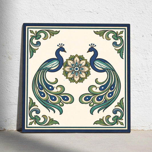 Azulejo Jaipur indio real pavo real