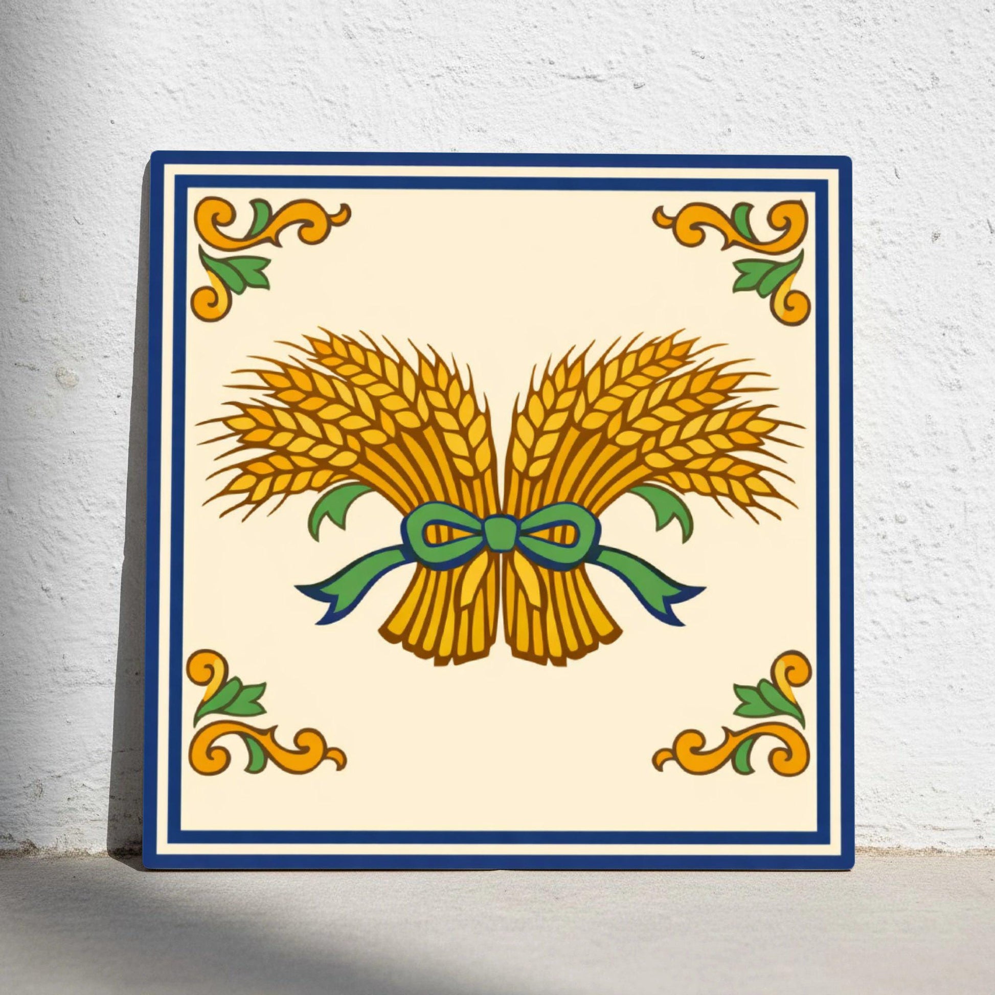 Tuscany Wheat Sheaf — Classic Decorative Pattern Ceramic Tile