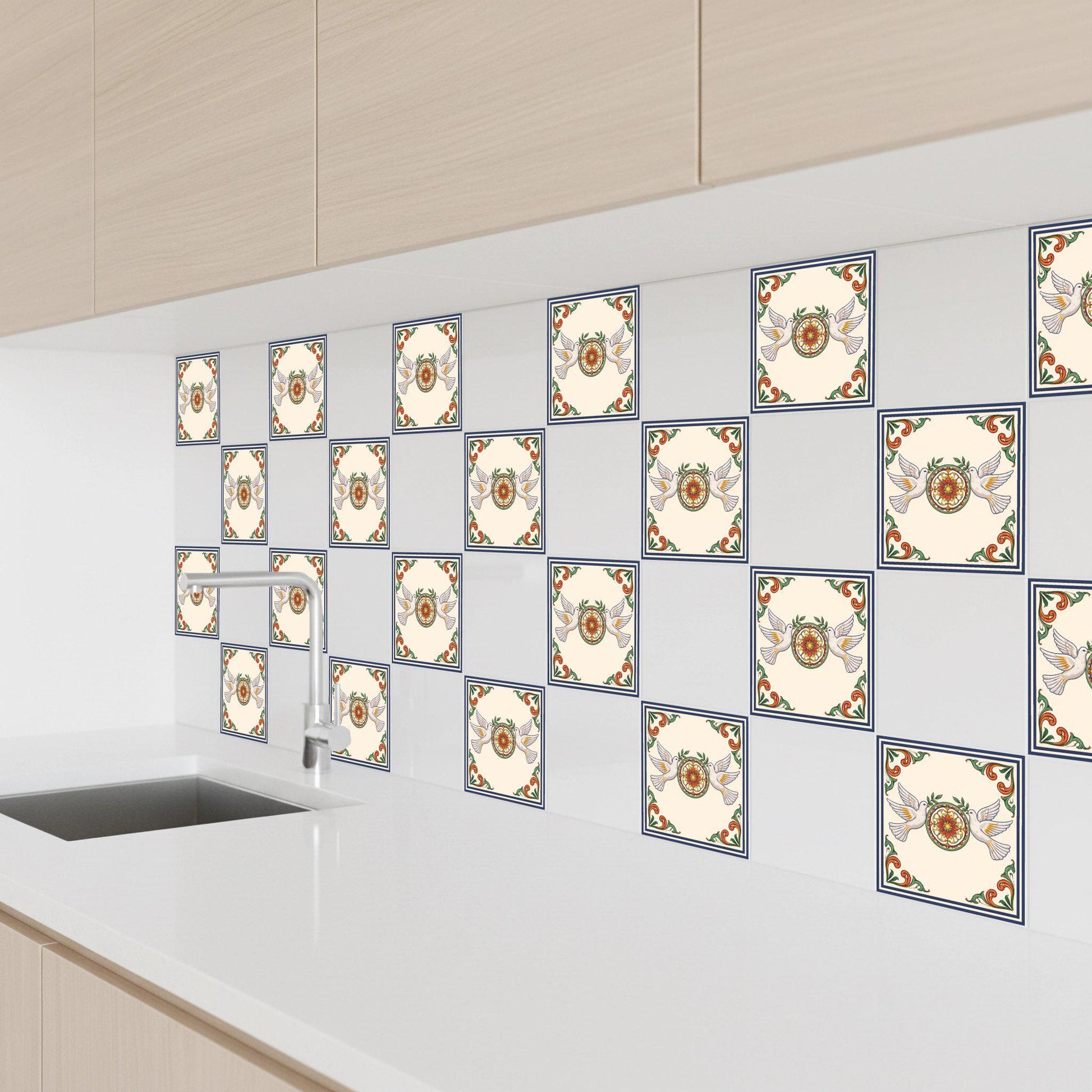 Meissen, Germany Dove — Contemporary Geometric Décor Decorative Tile