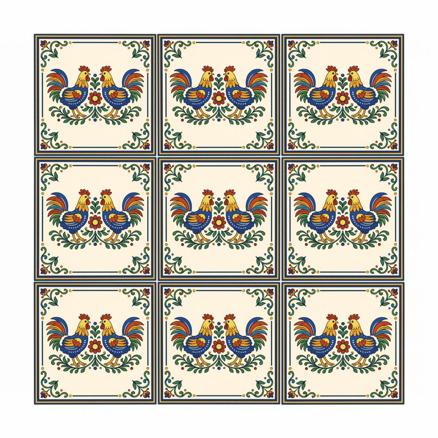 Carreau Vietri sul Mare gallo · Décor Intemporel