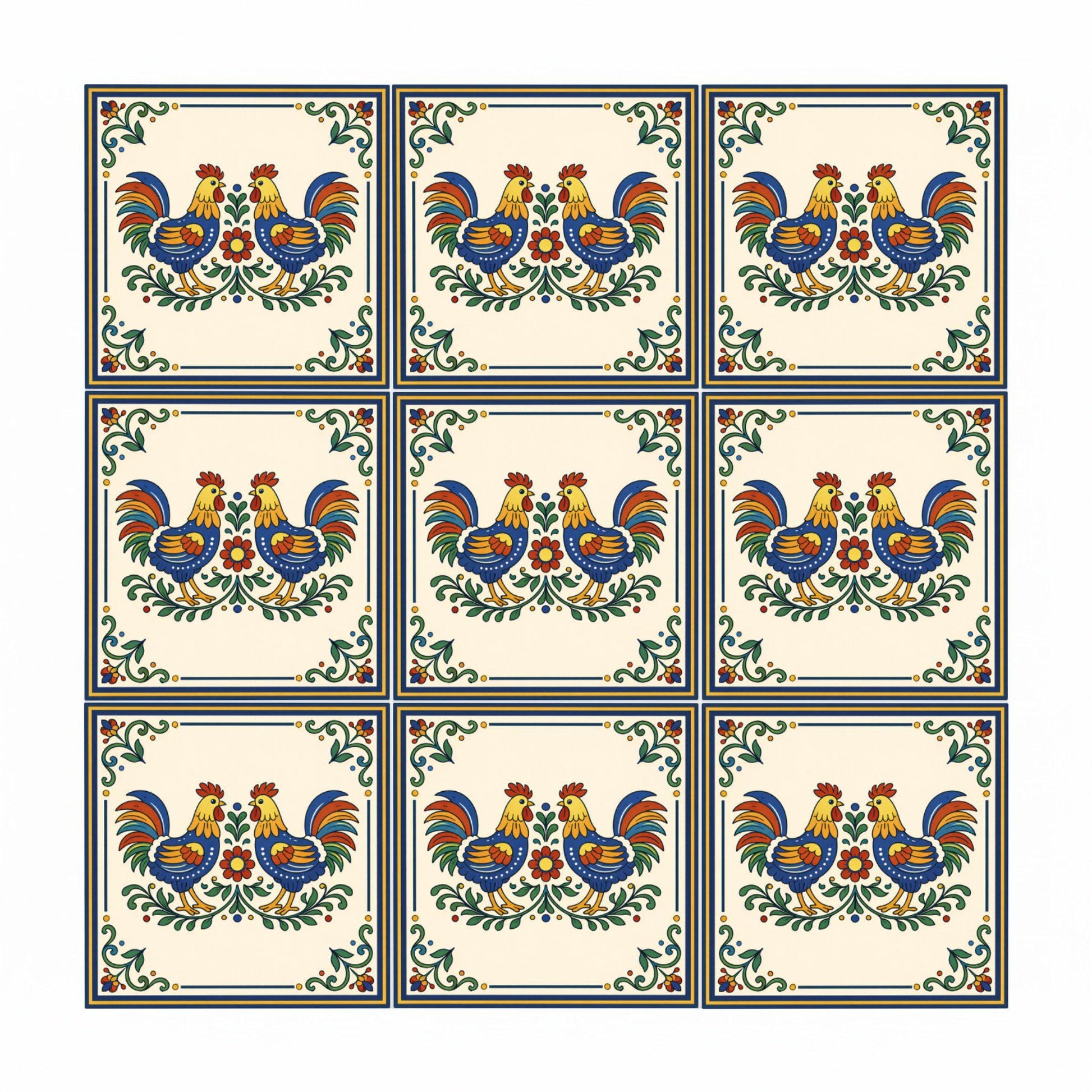 Carreau Vietri sul Mare gallo · Décor Intemporel