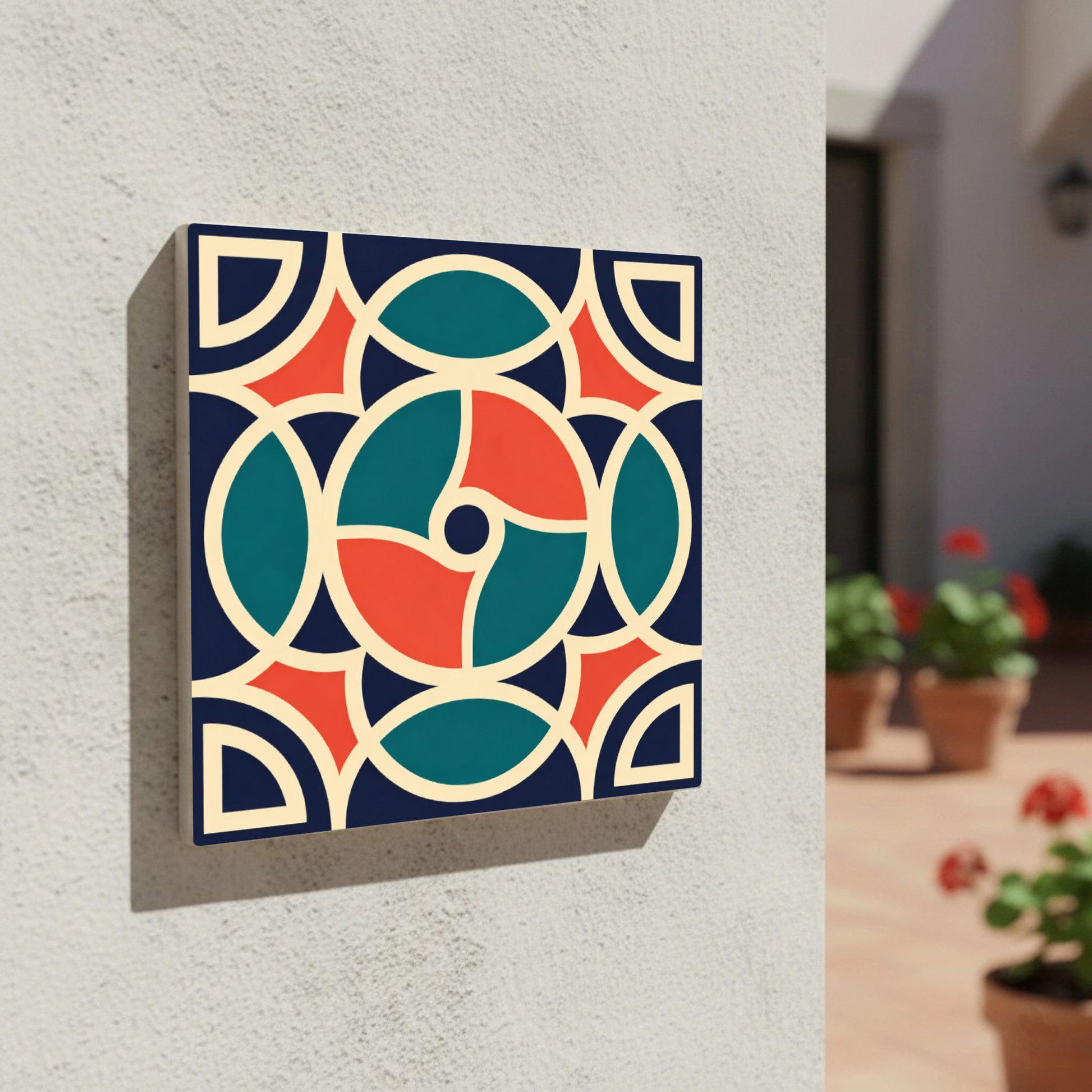 Retro Mediterranean — Geometric Pattern Decorative Tile