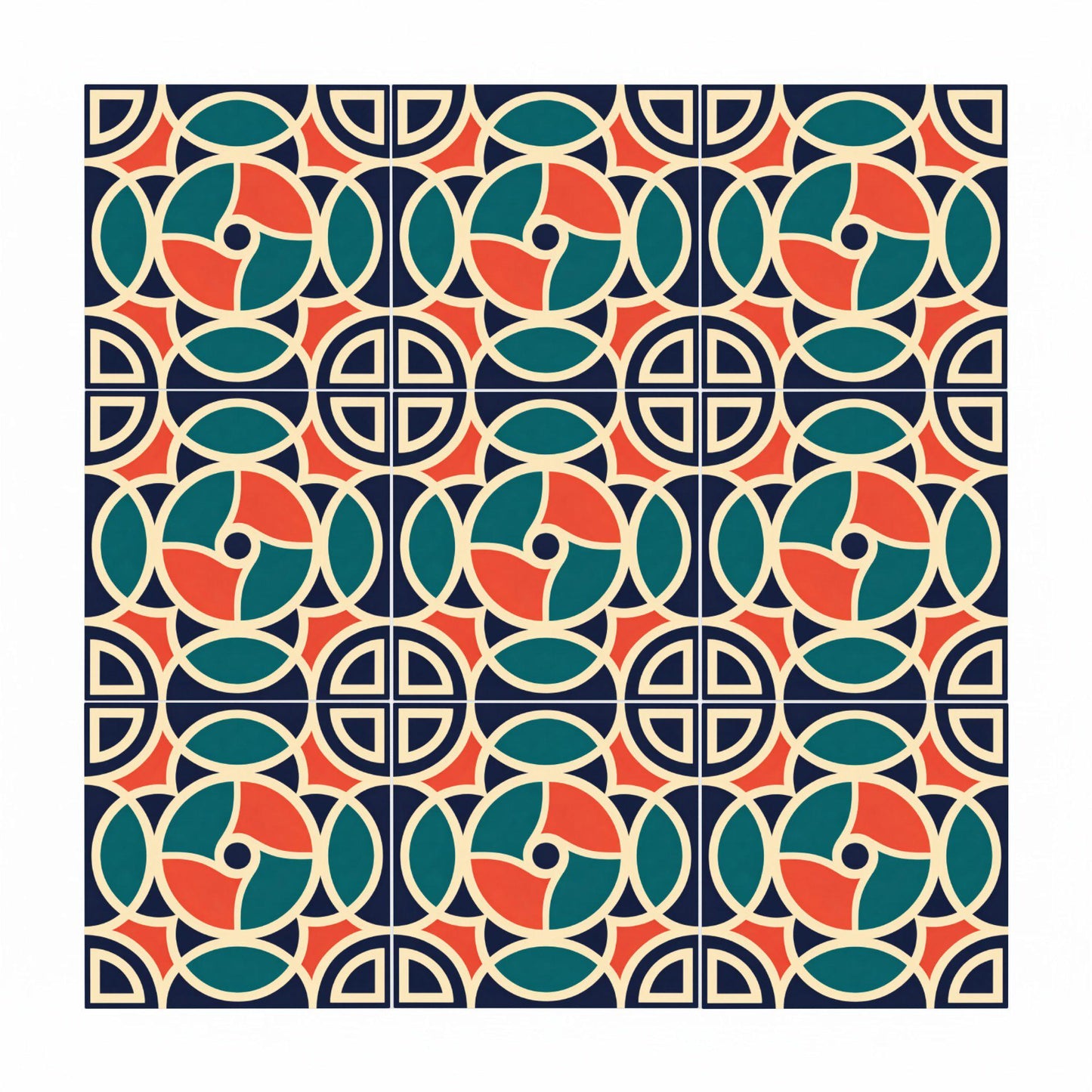 Retro Mediterranean — Geometric Pattern Decorative Tile