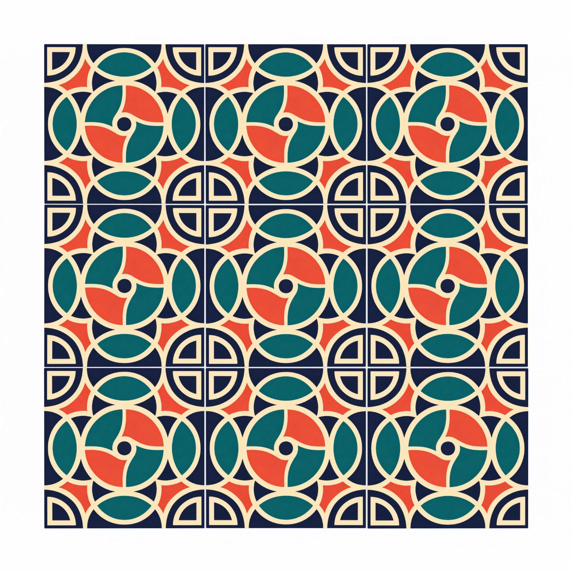 Retro Mediterranean — Geometric Pattern Decorative Tile