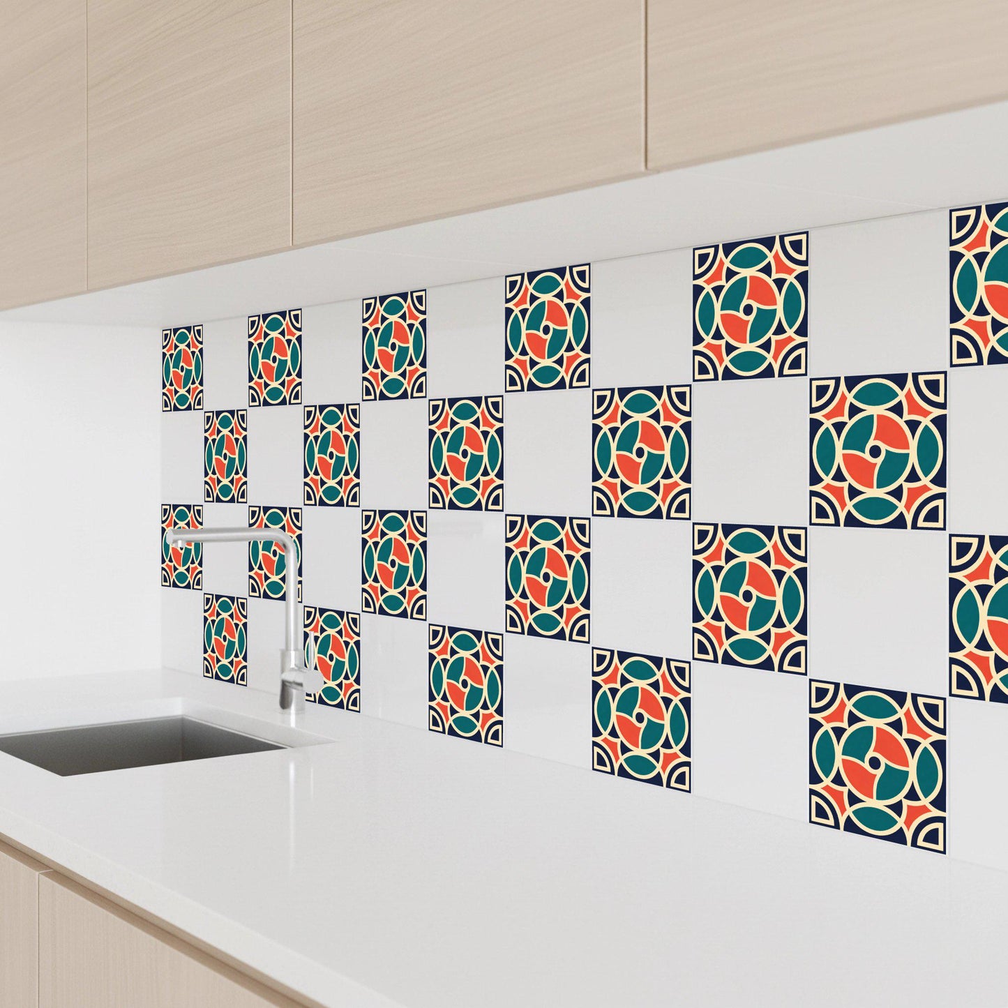 Retro Mediterranean — Geometric Pattern Decorative Tile