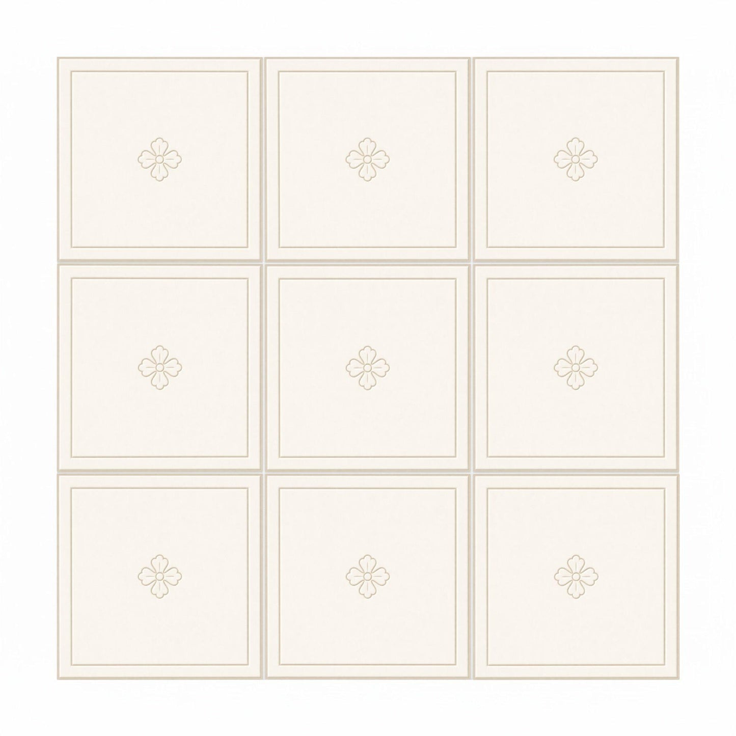 Marfil Rosette Rahmen · Keramik-Wandfliese — Klassisches Keramik-Ornament