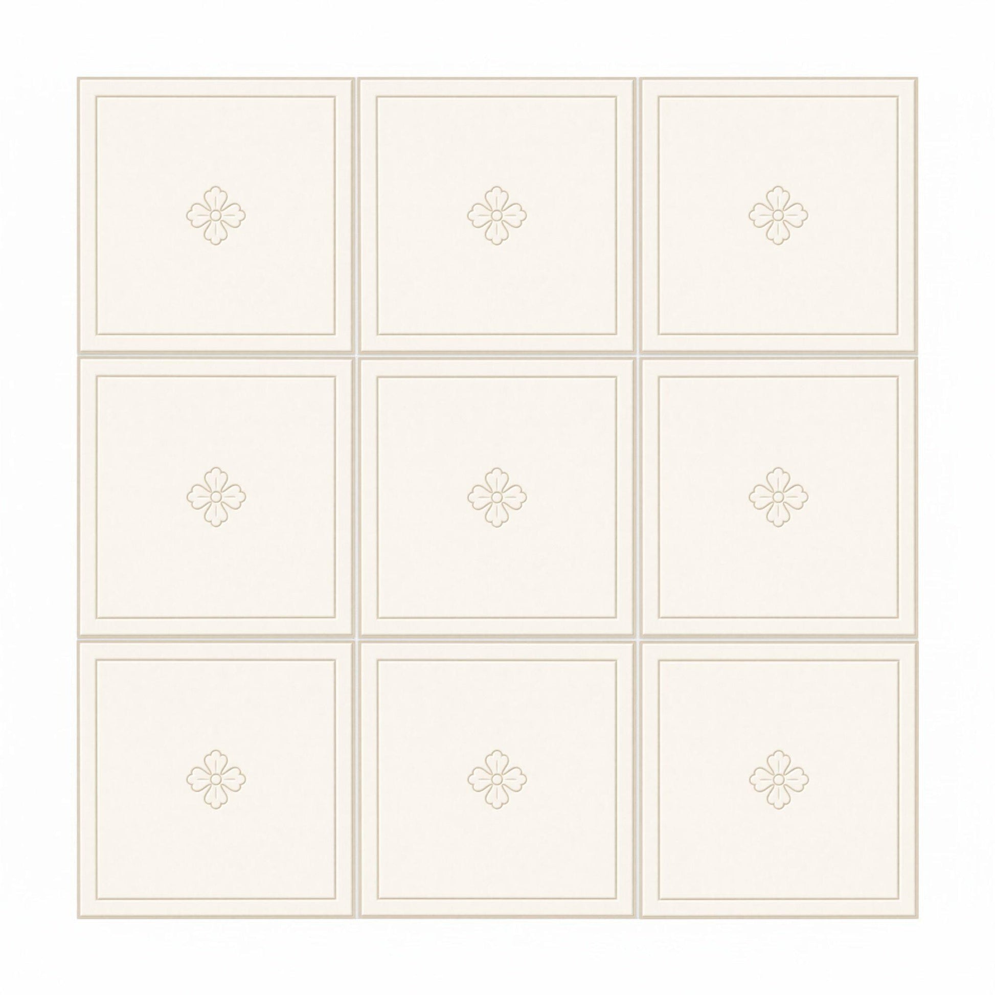 Marfil Rosette Rahmen · Keramik-Wandfliese — Klassisches Keramik-Ornament