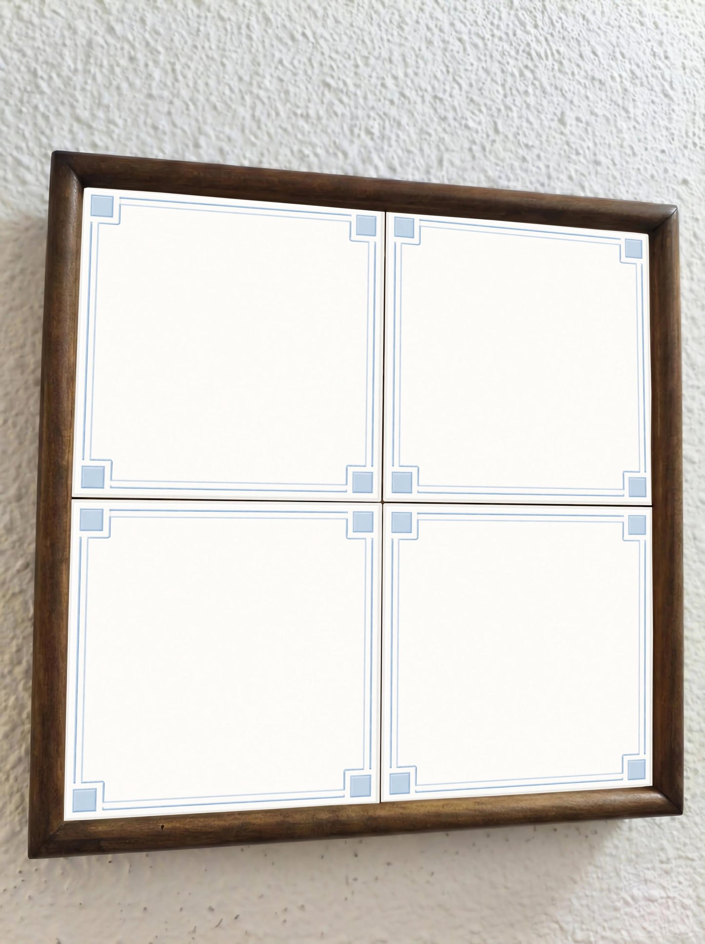 White with Blue Frame — Classic Decorative Pattern Decorative Tile