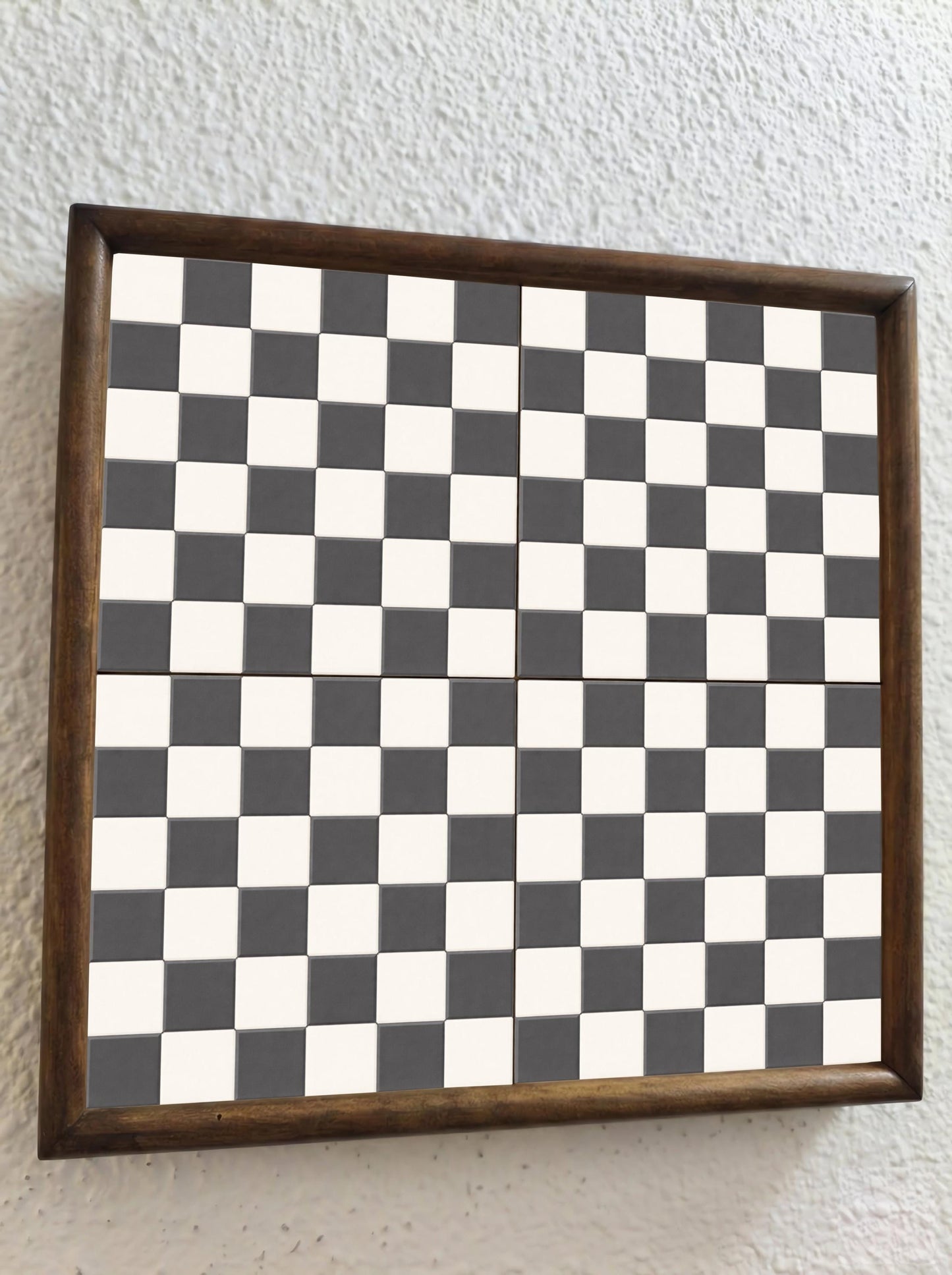Ceramic Tile Negro y blanco damero Mural — Vintage-Style Ornament