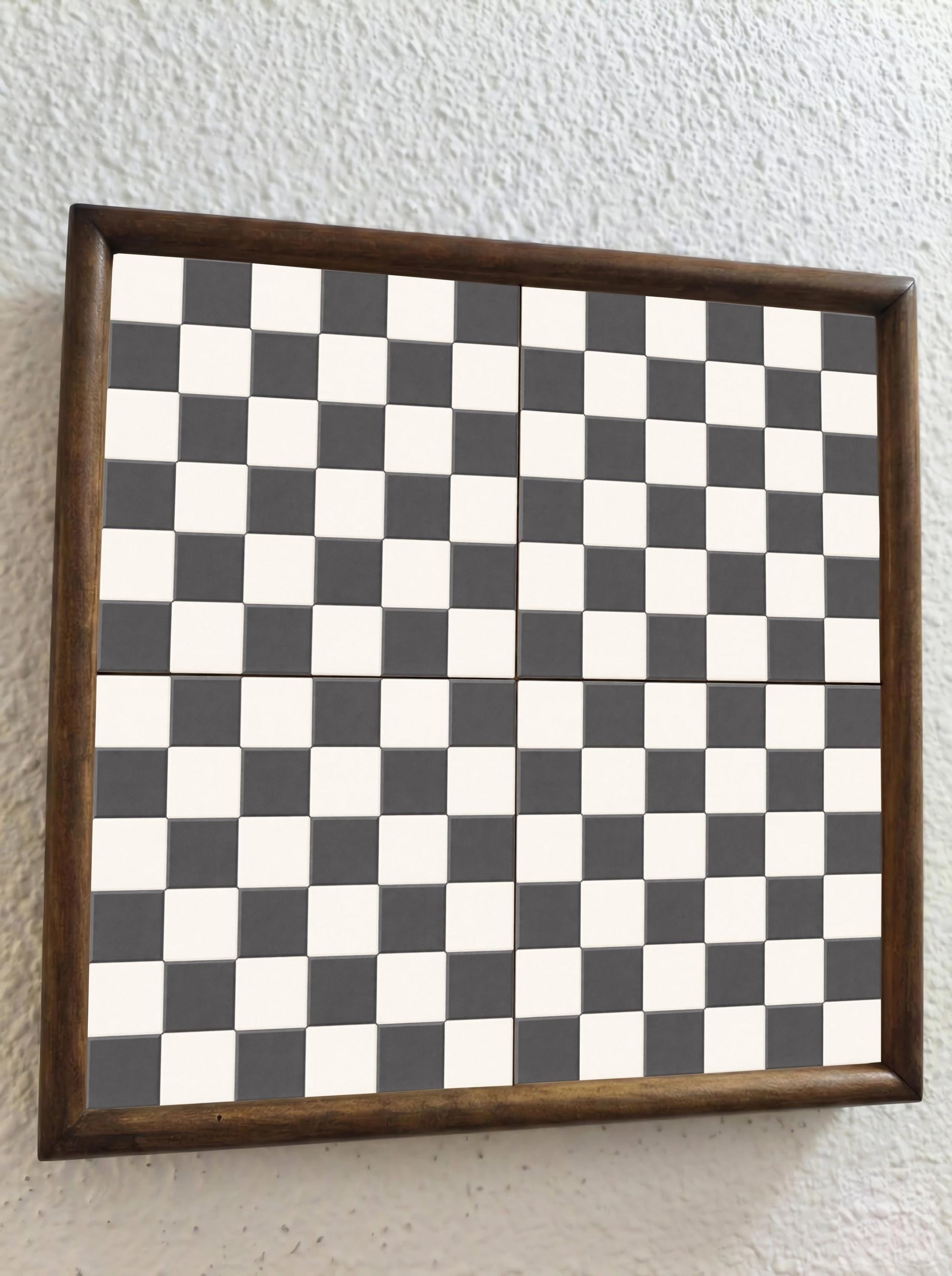 Ceramic Tile Negro y blanco damero Mural — Vintage-Style Ornament
