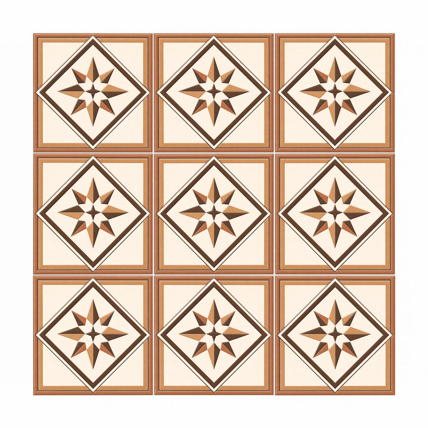 Compass Rose Star Mediterranean — Precision-Line Geometry Ceramic Tile