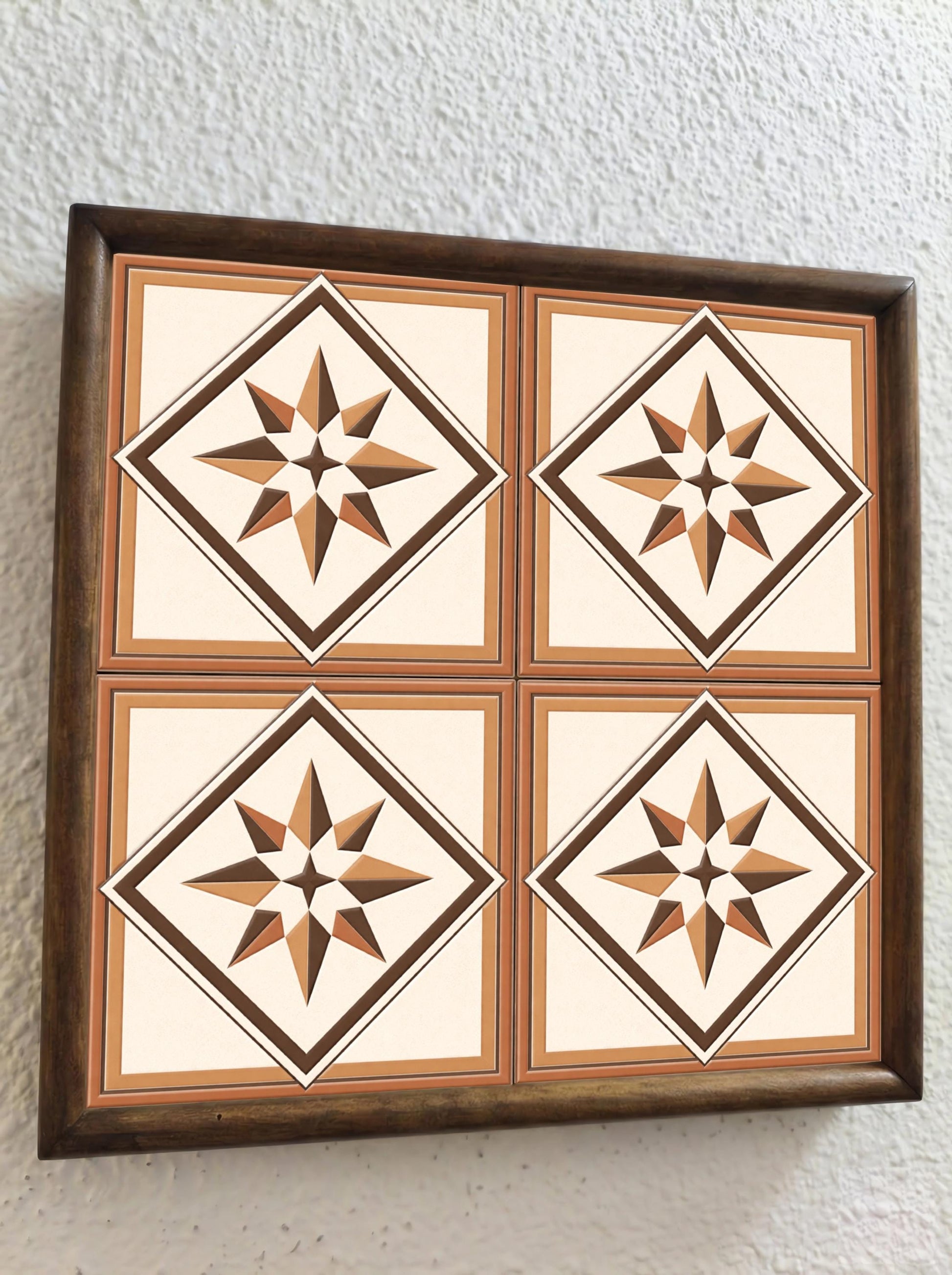 Compass Rose Star Mediterranean — Precision-Line Geometry Ceramic Tile