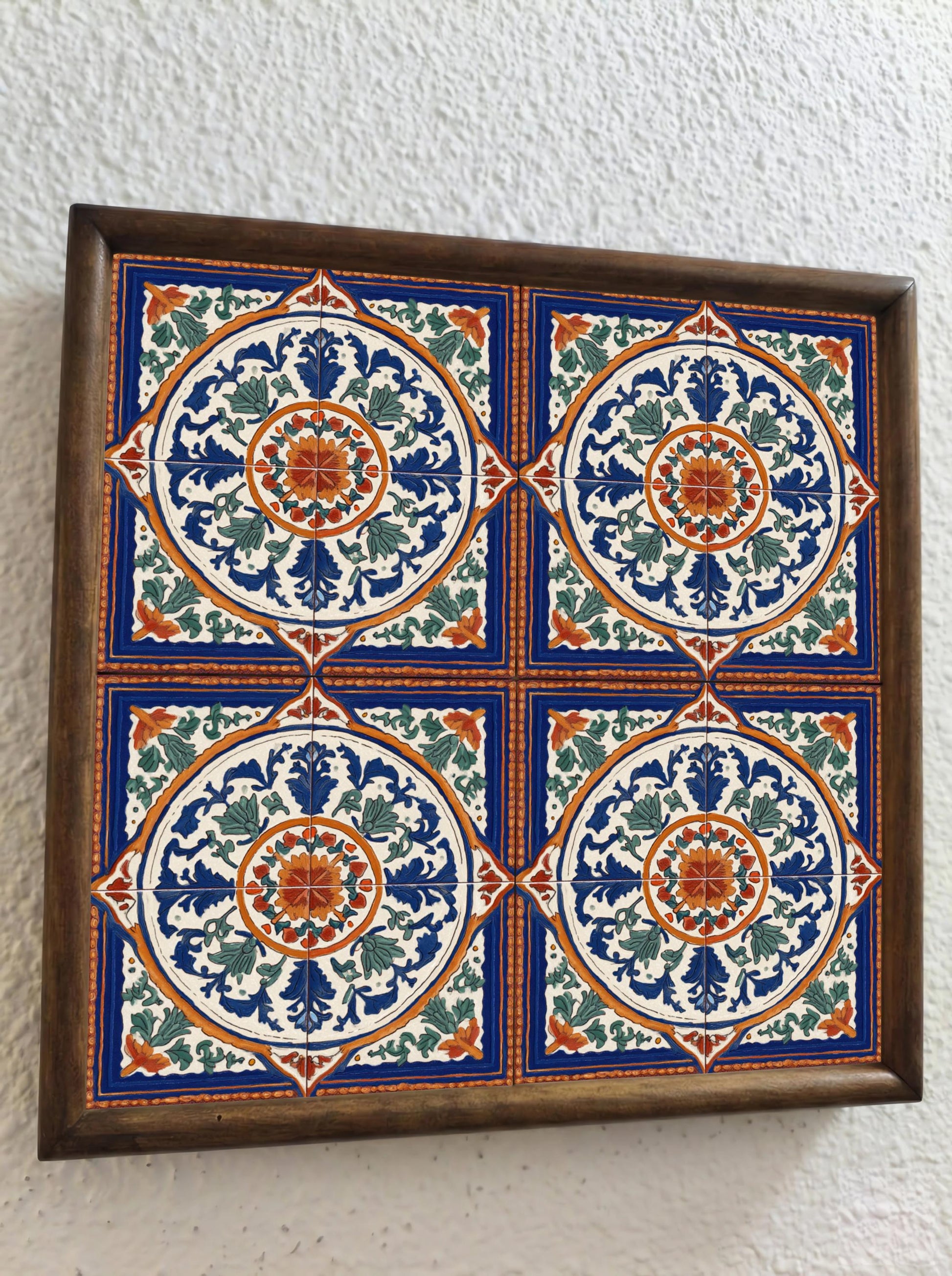 Azulejo-Fliese Maiolica Rosette — Klassisches Keramik-Ornament