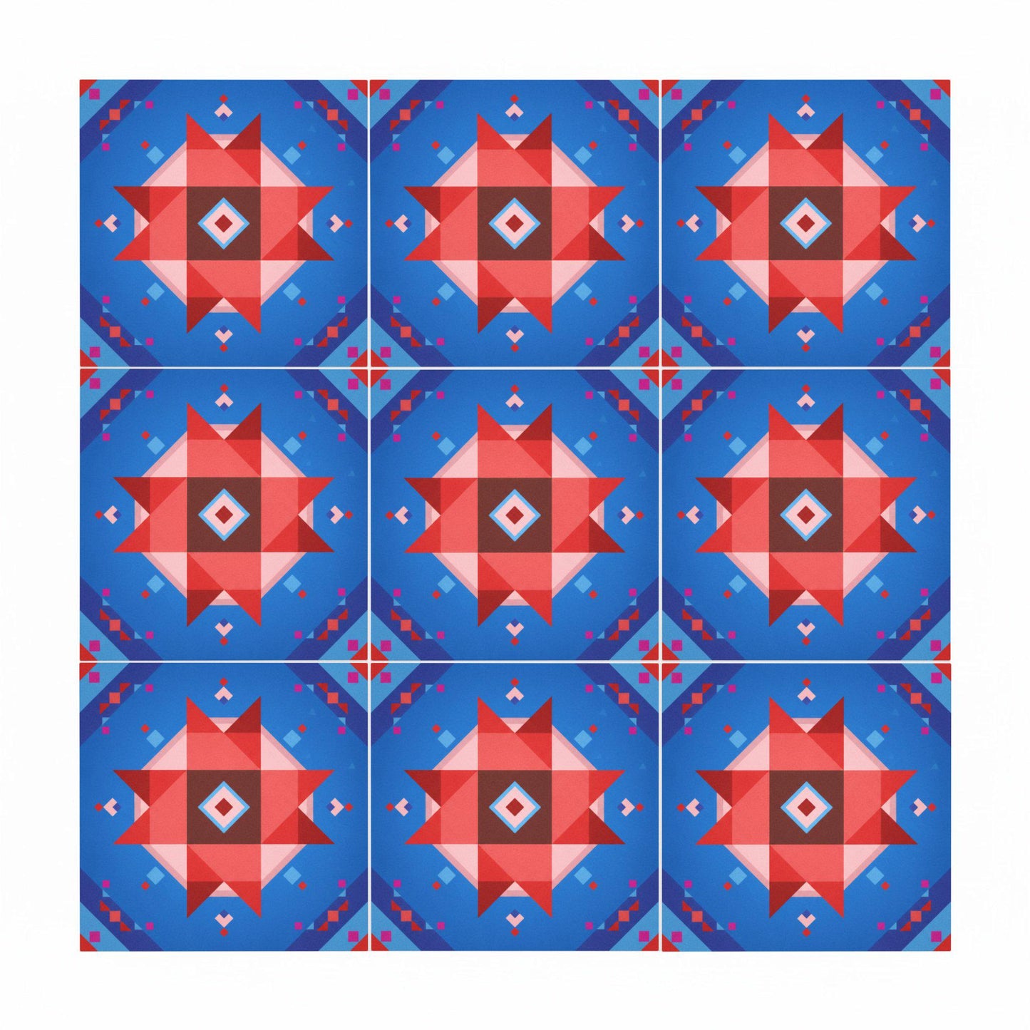 Pop Geometric Star · Ceramic Wall Tile — Geometric Pattern