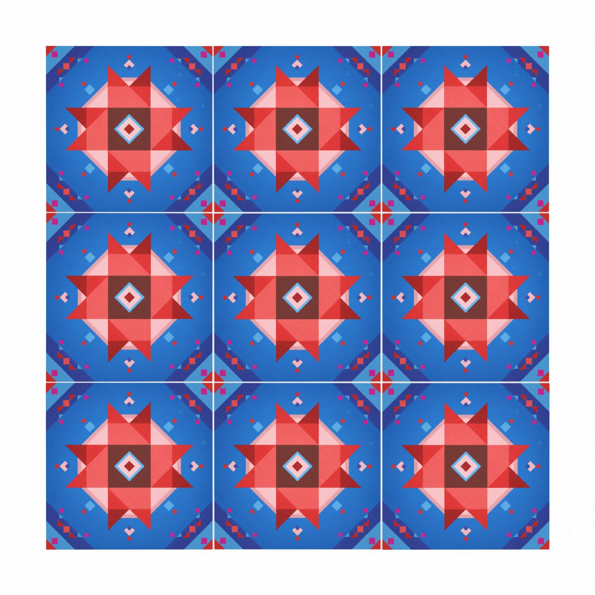 Pop Geometric Star · Ceramic Wall Tile — Geometric Pattern