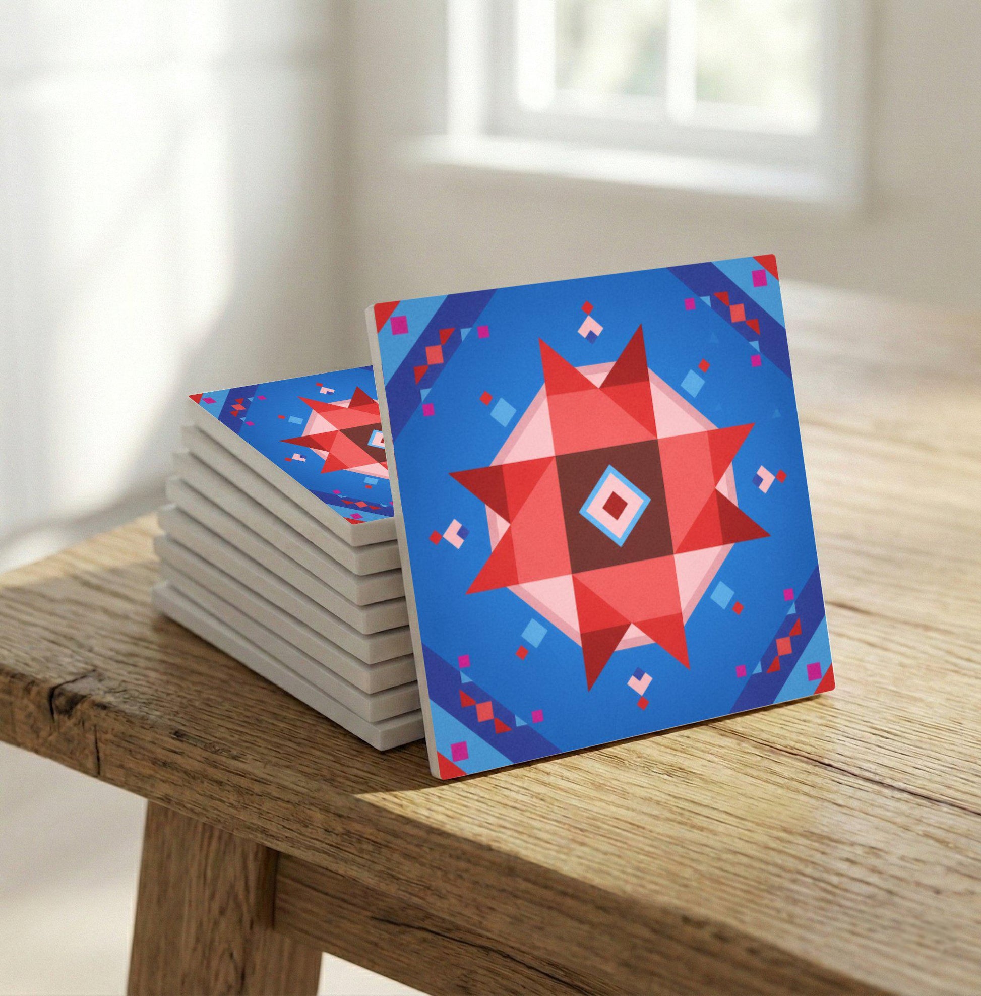 Pop Geometric Star · Ceramic Wall Tile — Geometric Pattern