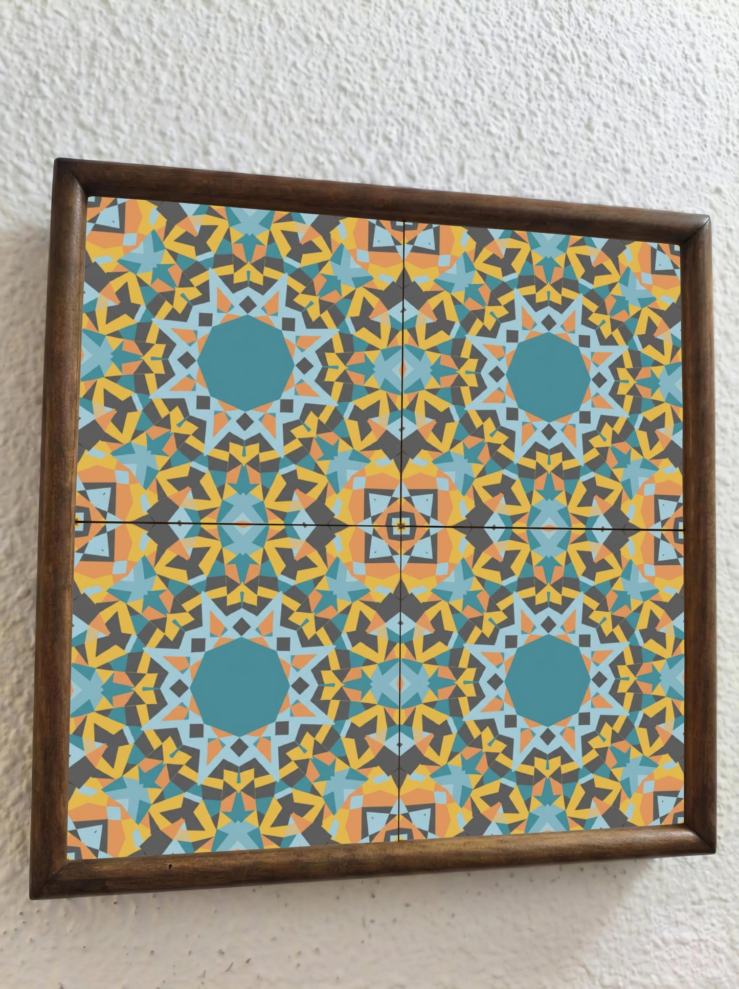 Ceramic Tile Kaleidoscope Star — Contemporary Geometric Décor