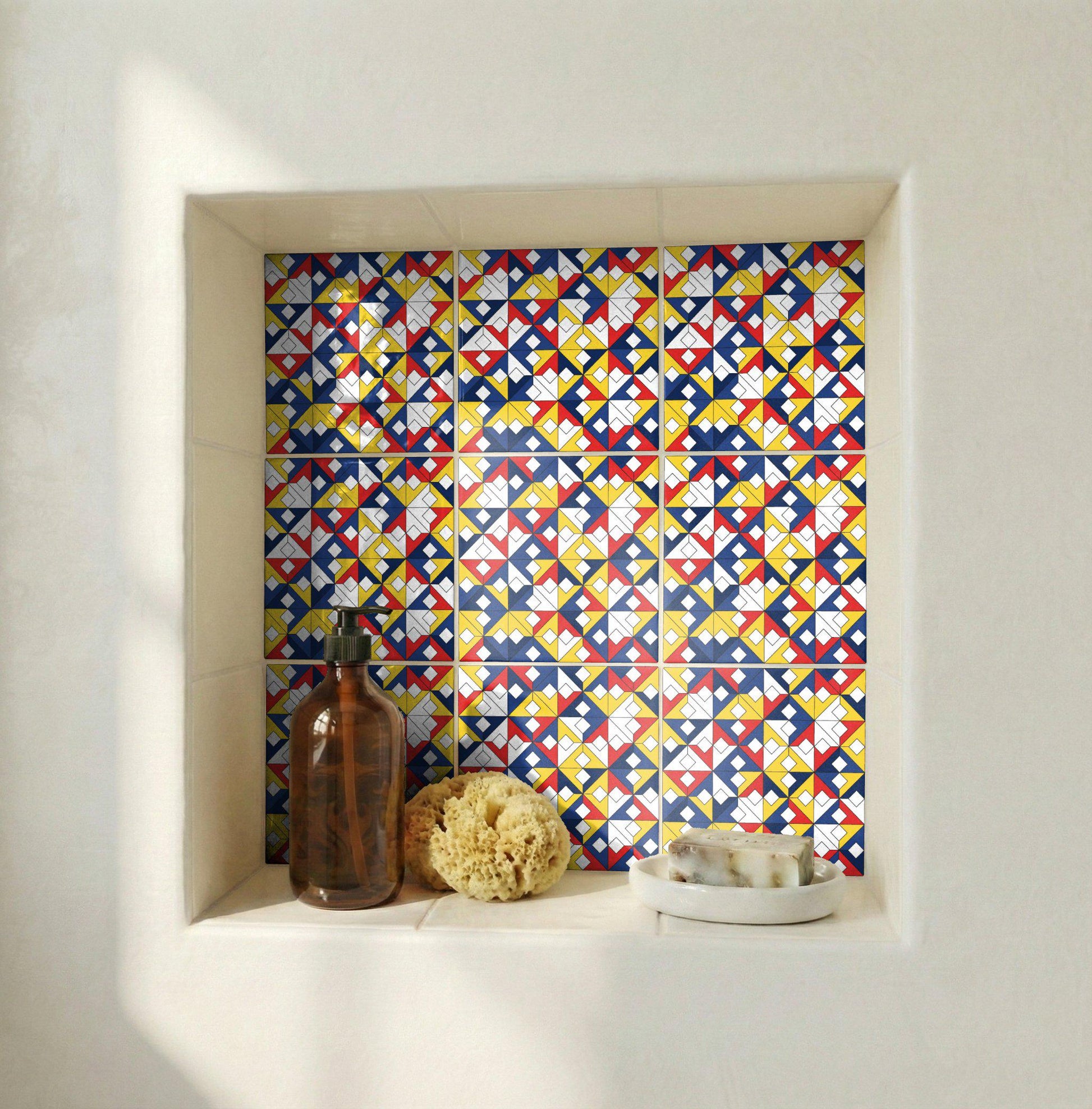 Ceramic Tile Primary Geometry — Modern Geometric Design