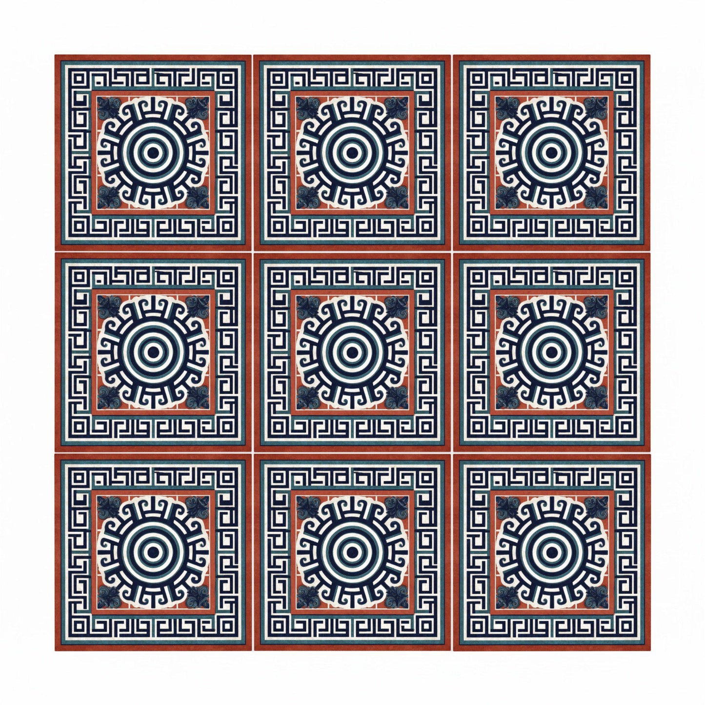 Mäander Mediterran · Keramik-Wandfliese — Zeitgemäßer Geometrie-Dekor