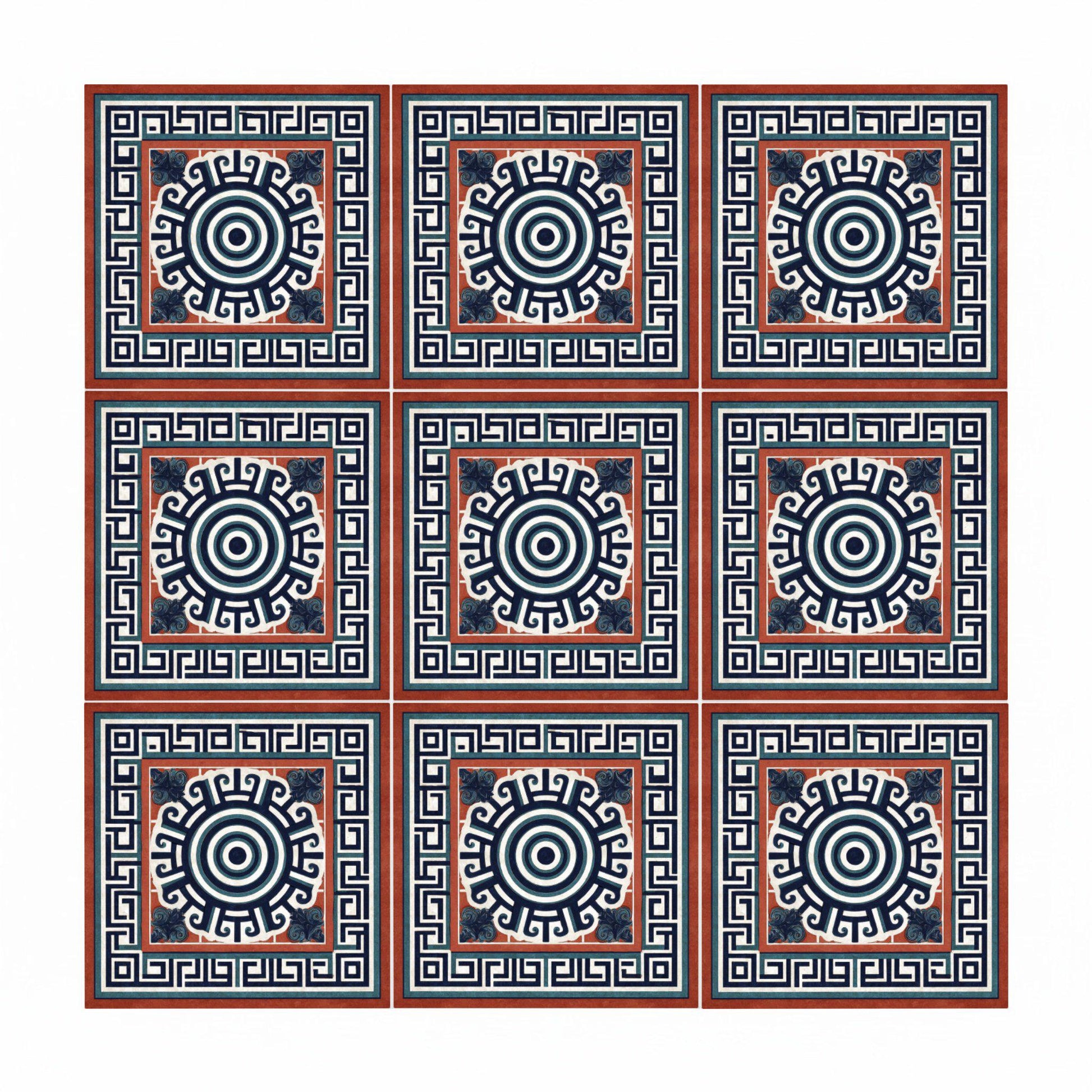 Mäander Mediterran · Keramik-Wandfliese — Zeitgemäßer Geometrie-Dekor