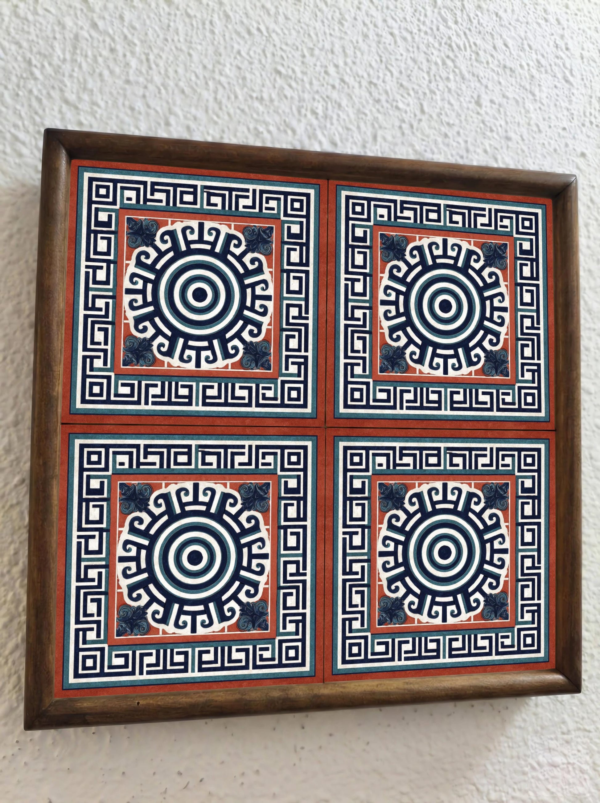 Mäander Mediterran · Keramik-Wandfliese — Zeitgemäßer Geometrie-Dekor