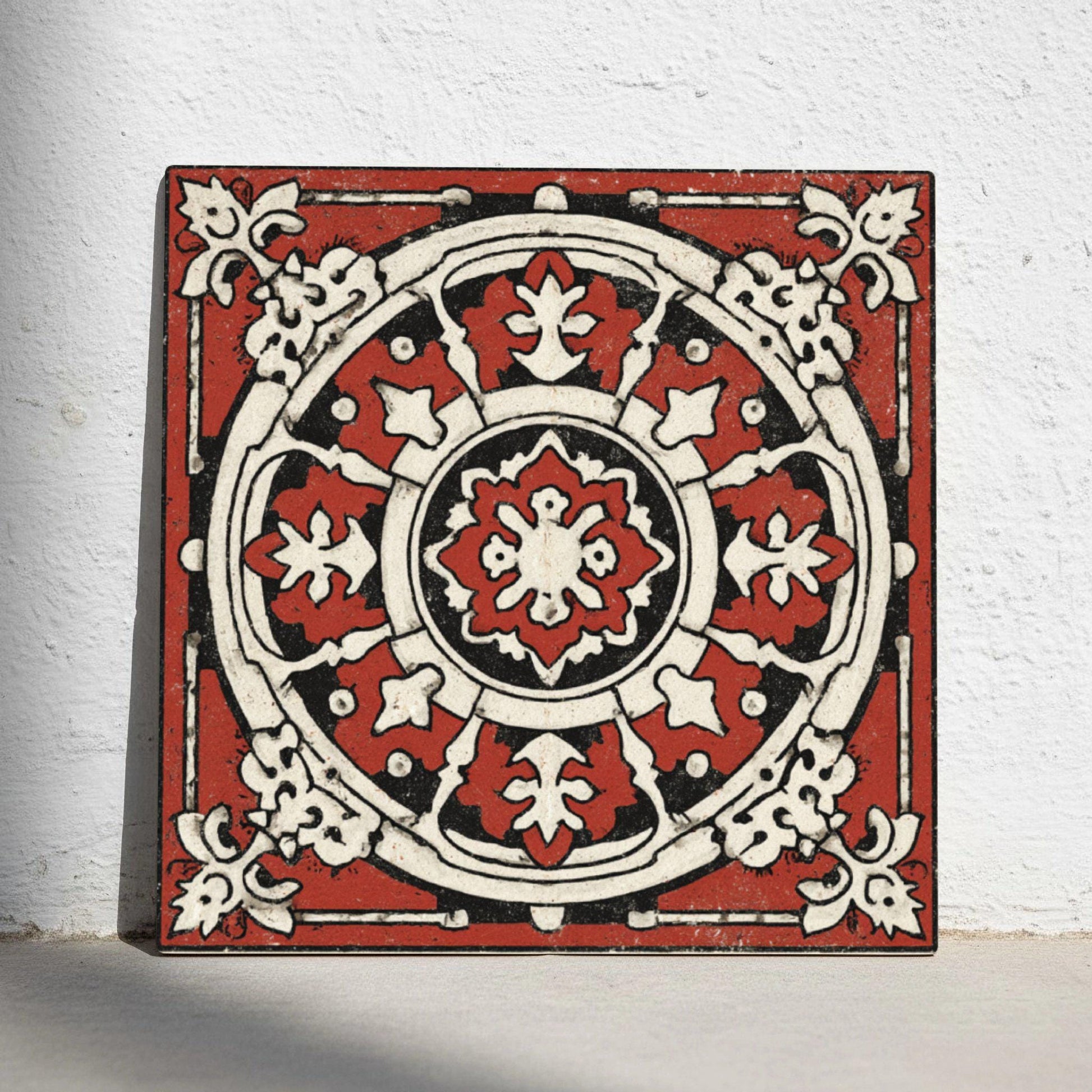 Red et Noir Vintage — Carreau Céramique Motif Géométrique