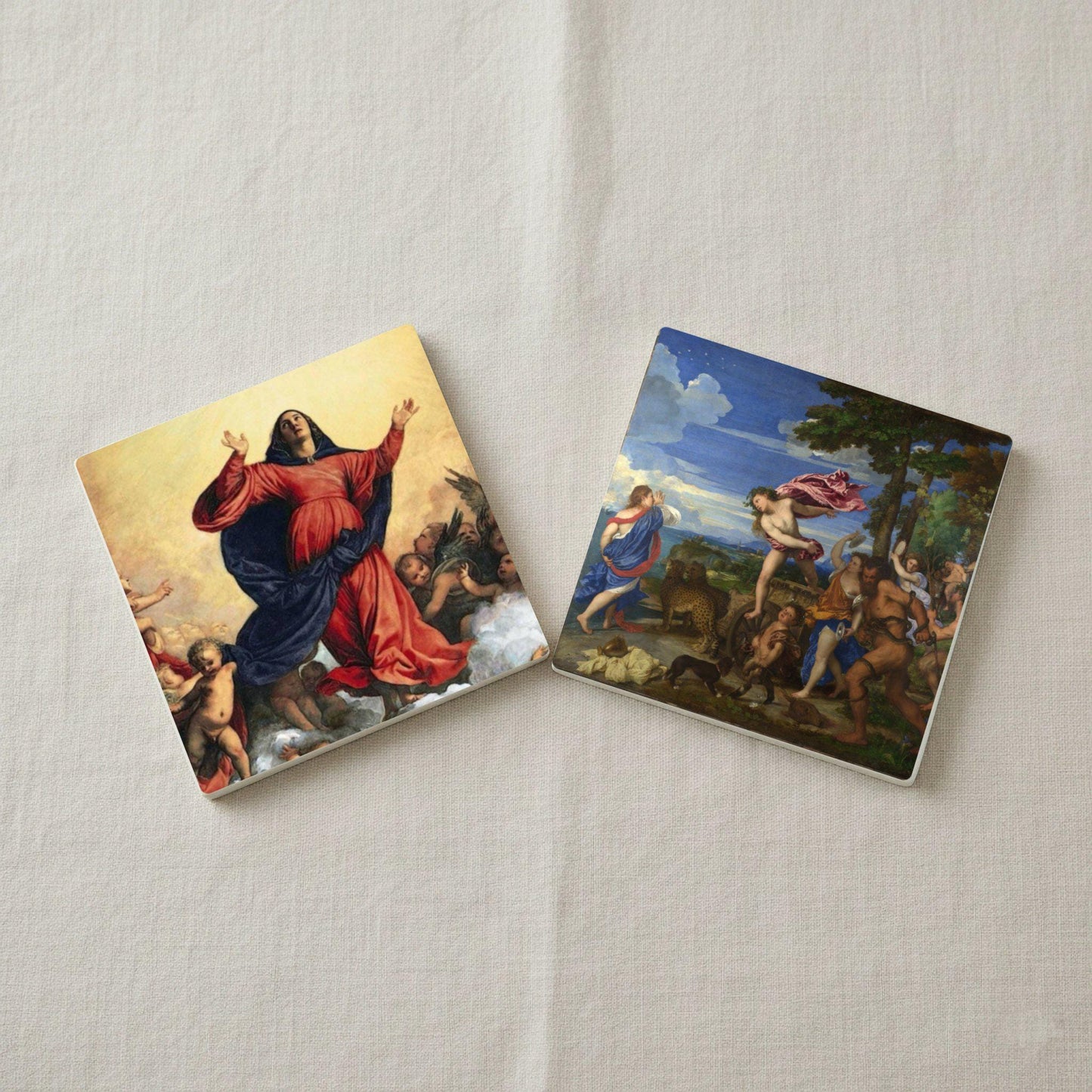 Tiziano — Ceramic Coaster Set · Great Painters Collection